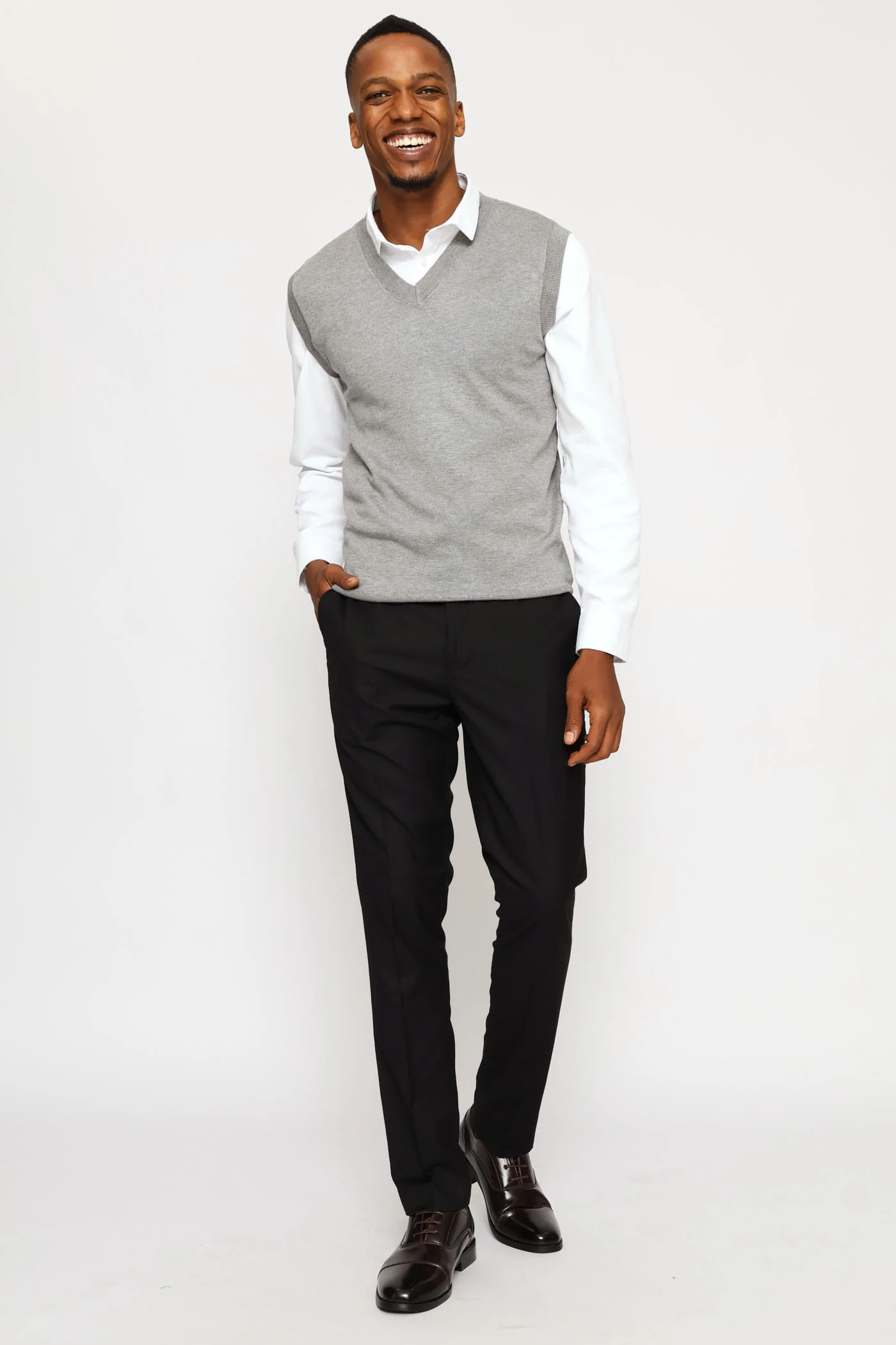 Signature Regular Knit Vest - Grey - Image 6