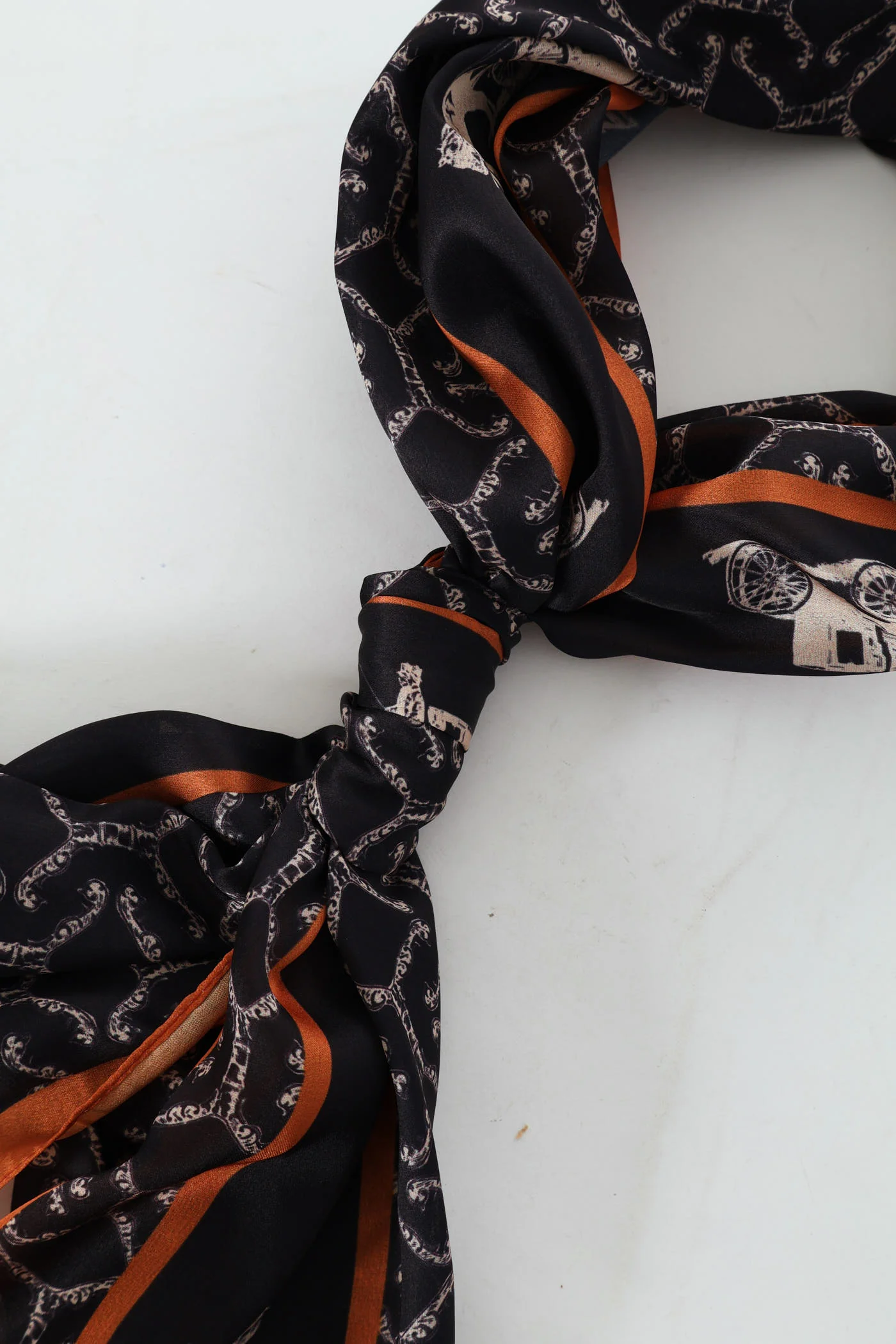 Silk Touch Carriage Scarf - Brown - Image 5