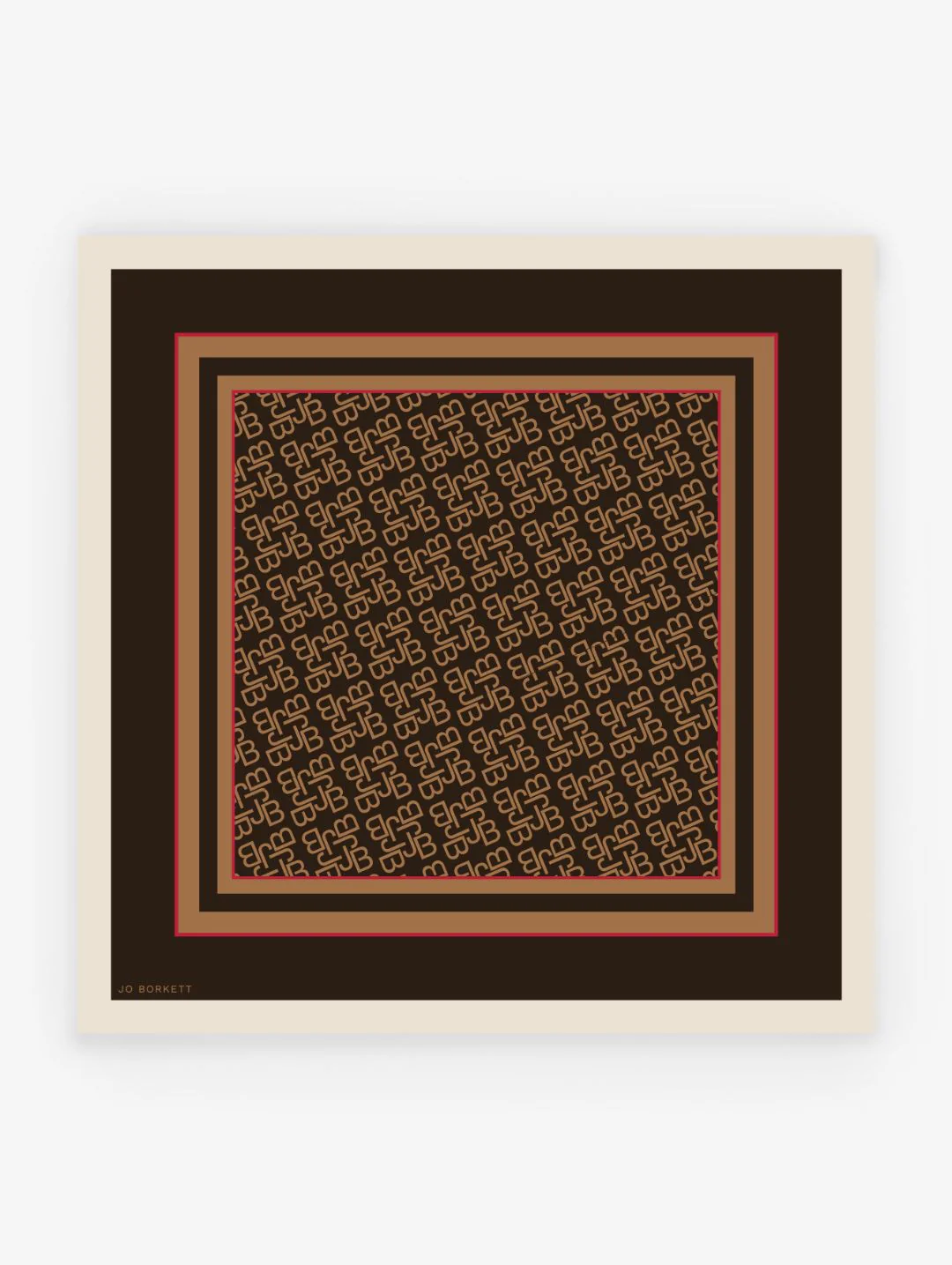 Silk Touch Monogram Neckerchief - Brown - Image 2