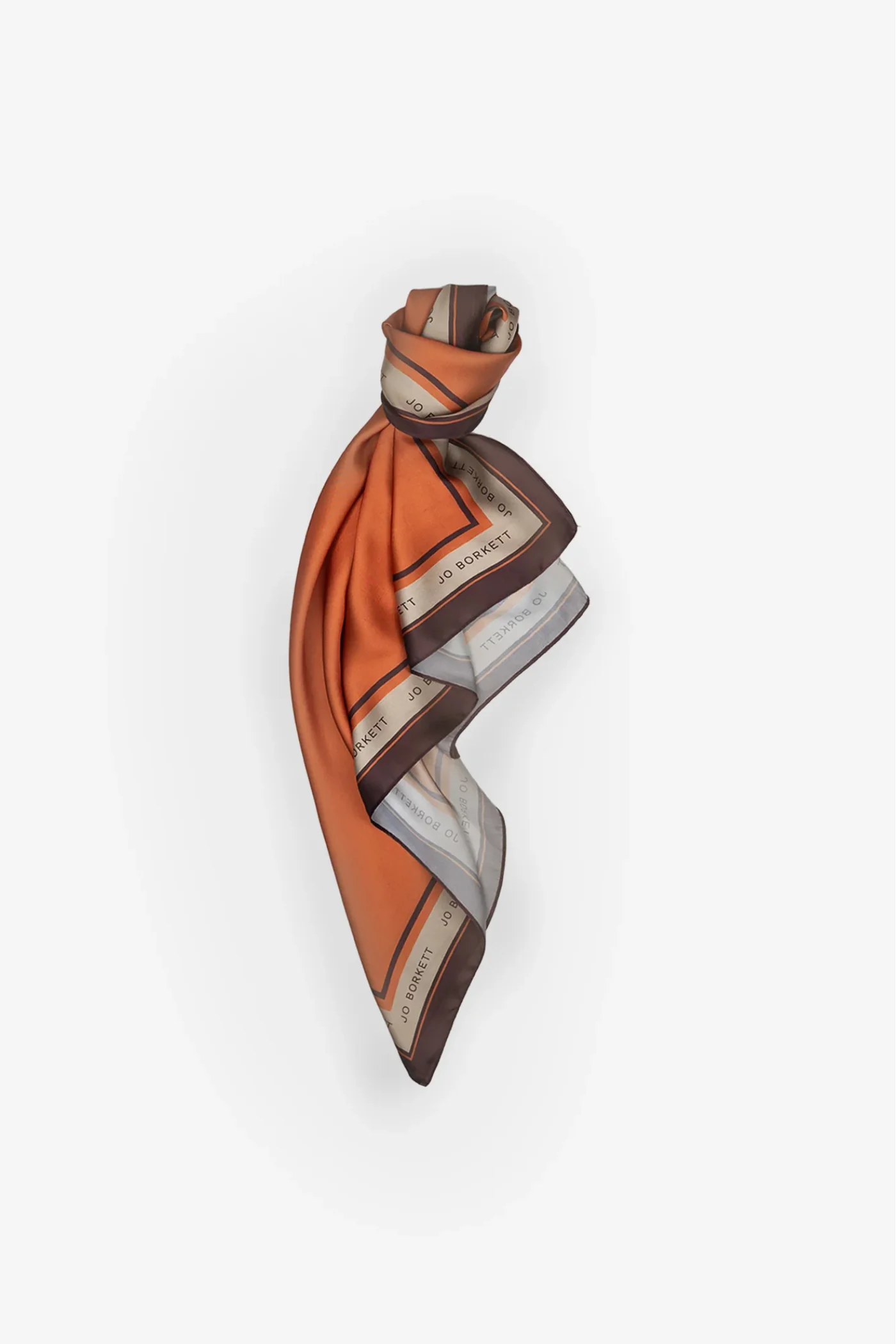 Silk Touch Signature Boarder Neckerchief - Burnt Orange - Image 2