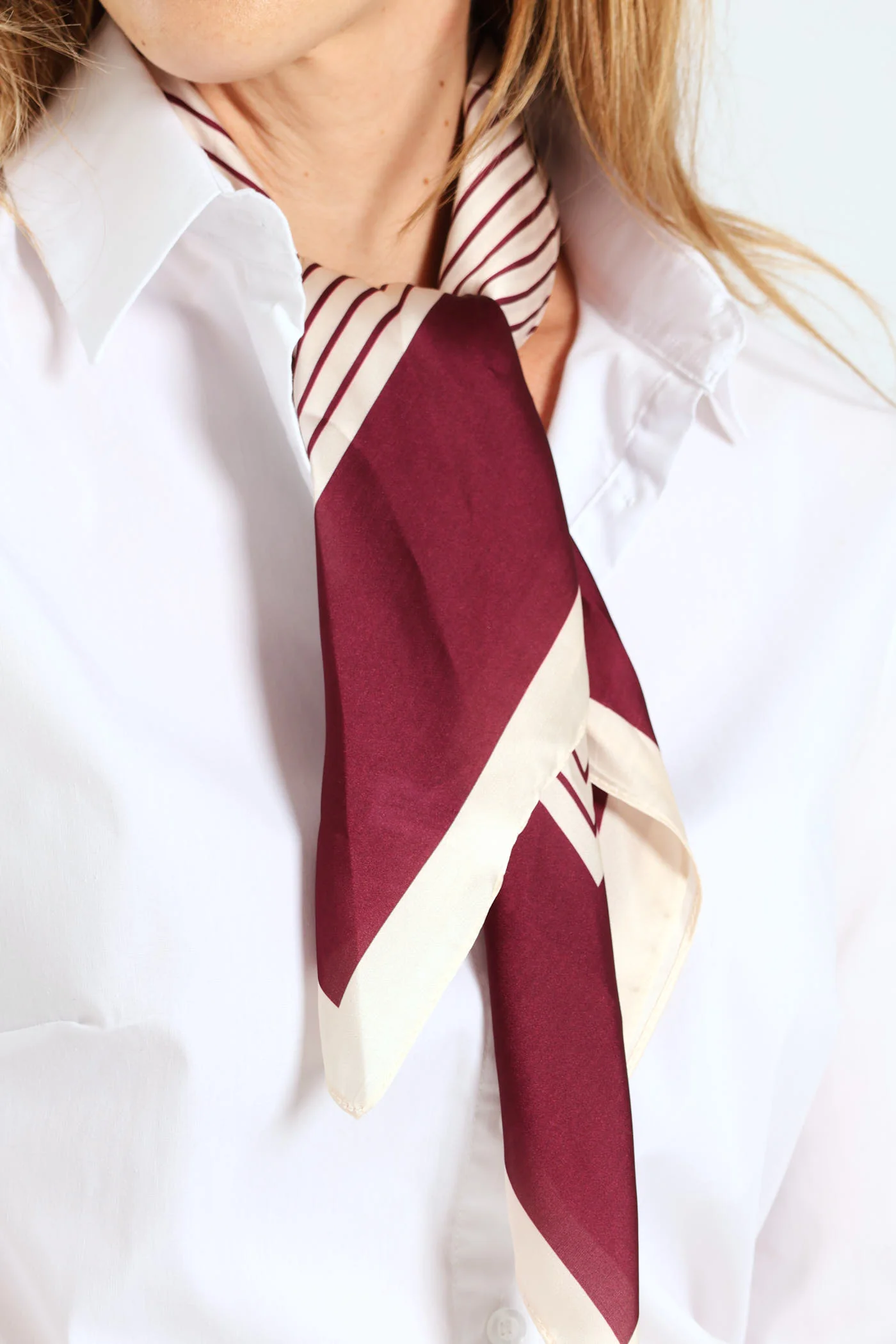 Silk Touch Square Print Scar - Burgundy - Image 2