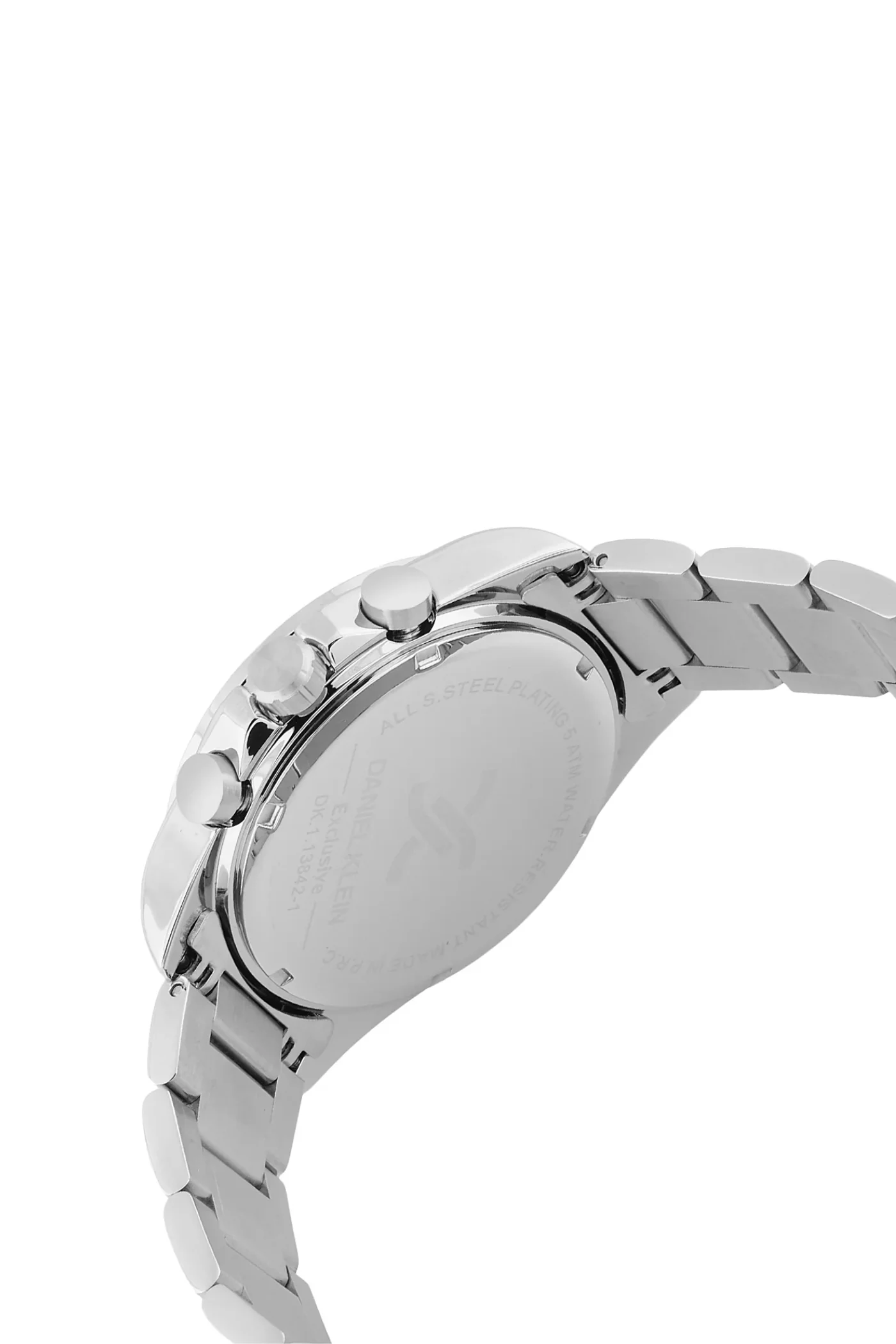 Silver Case & Black Dial Stainless Steel Bracelet Watch - Image 3