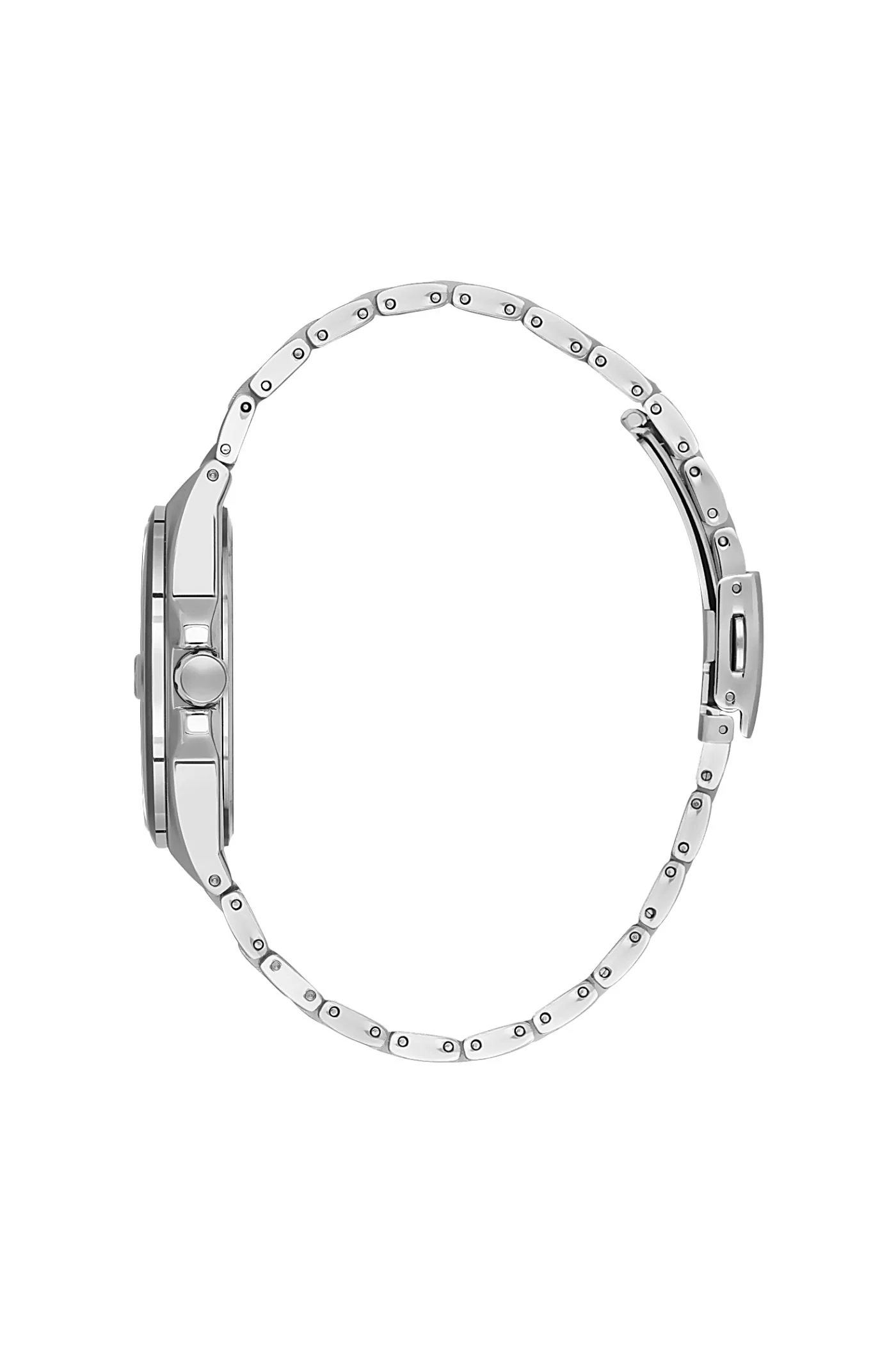 Silver Case & Blue Dial Watch With Stainless Steel Bracelet - Silver - Image 2