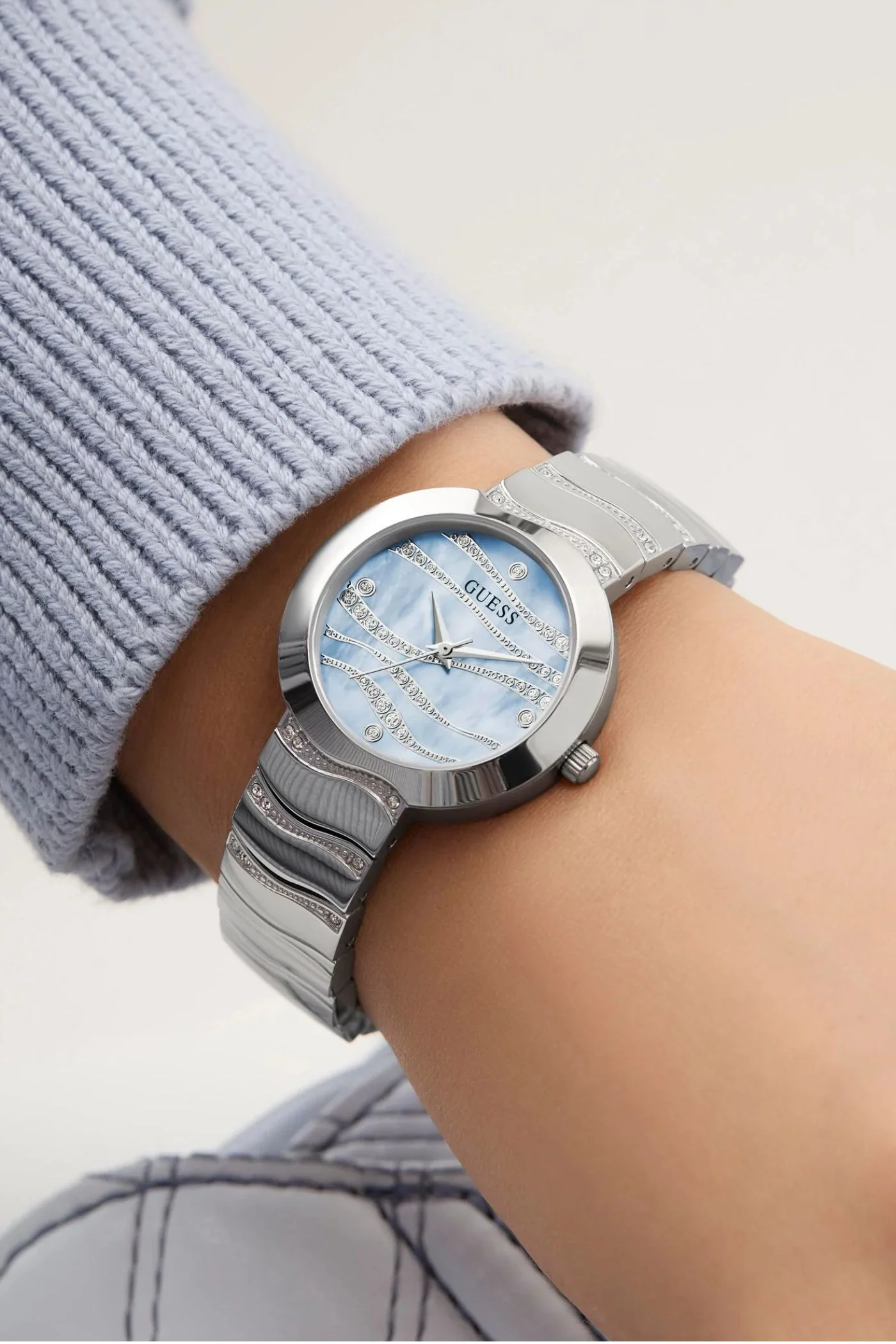 Laguna Blue Dial Stainless Steel Strap Analog Watch - Silver - Image 2