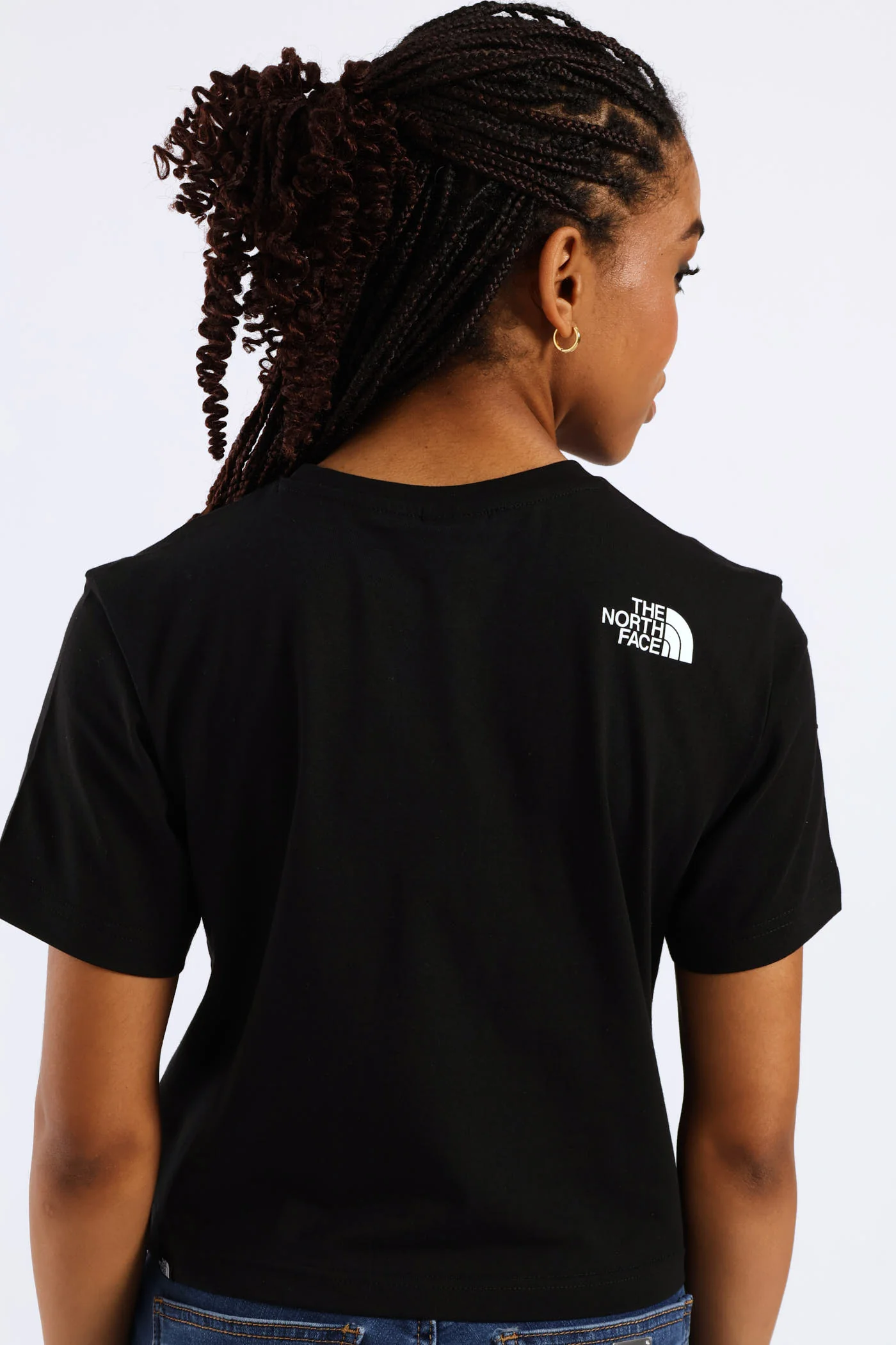 Simple Dome Cropped Slim Tee - Black - Image 2