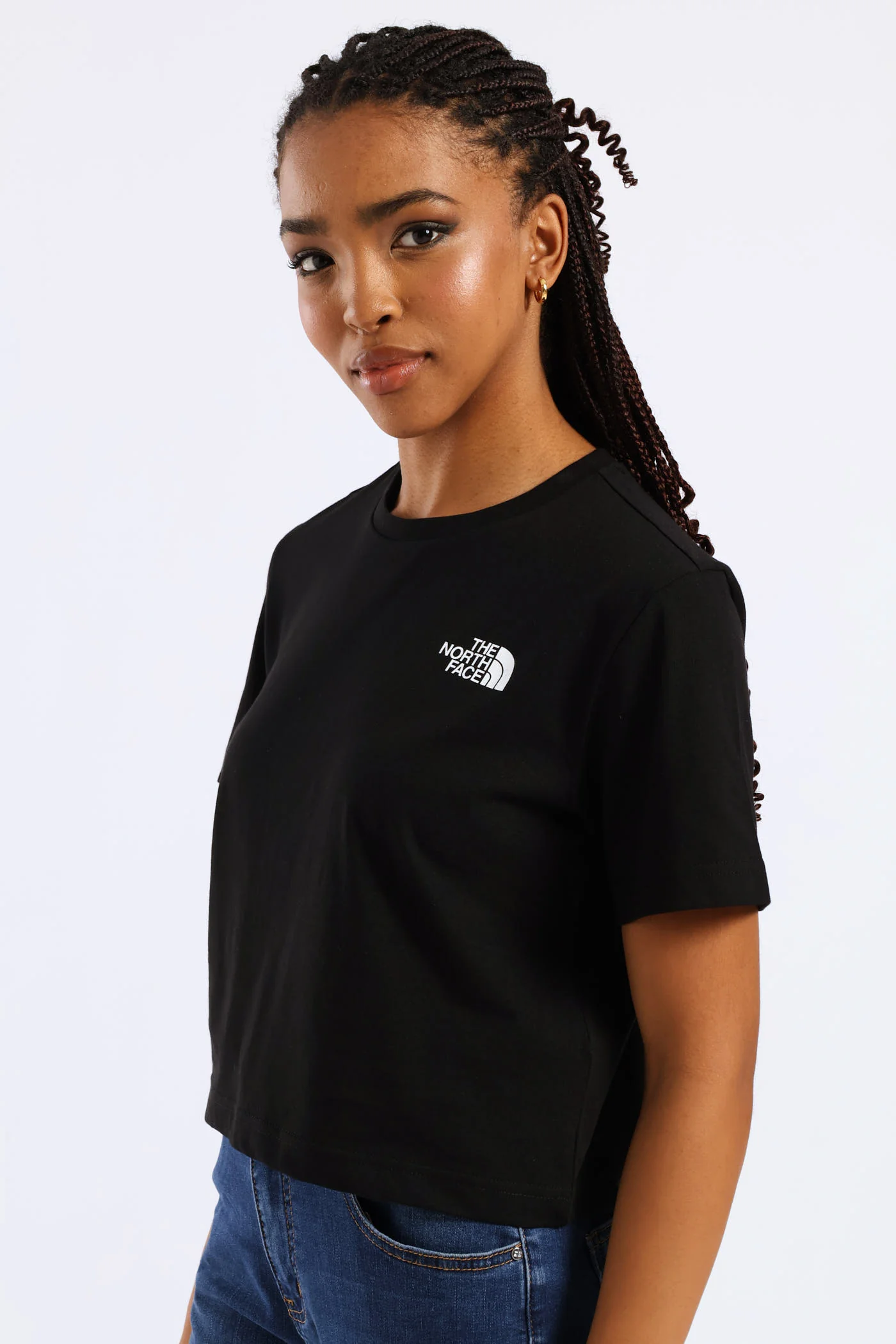Simple Dome Cropped Slim Tee - Black - Image 3