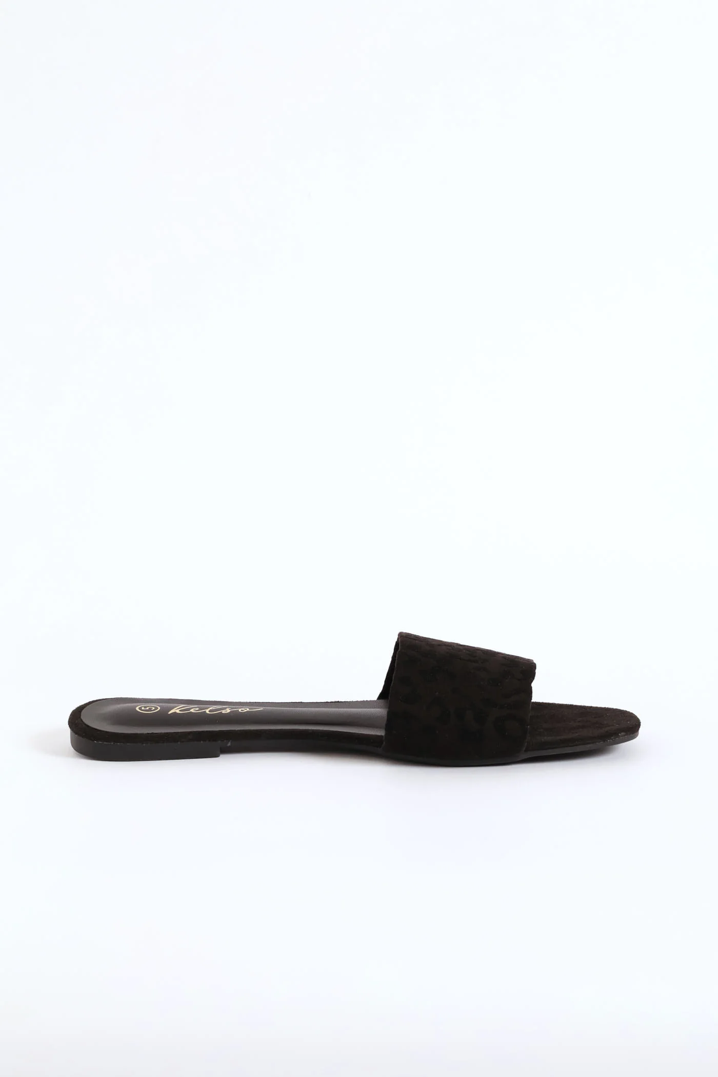 Single Band Animal Print Mule Sandal - Black - Image 3