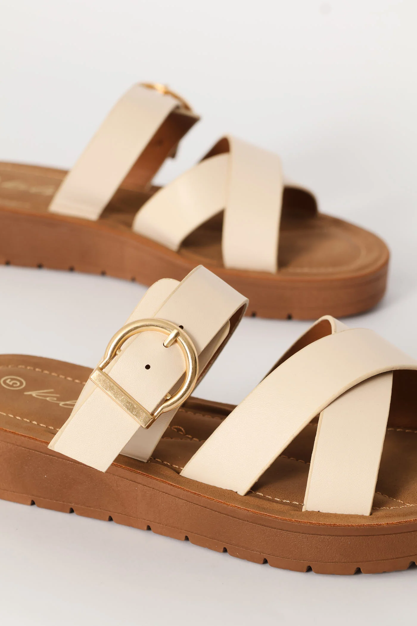 Single Band Comfort Crosstrap Sandal - Stone - Image 4