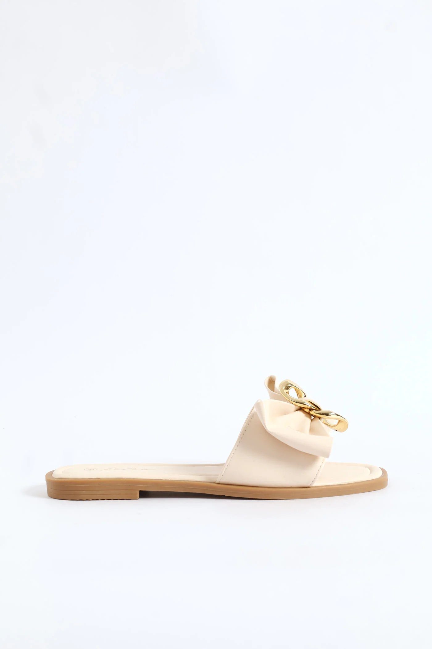 Single Band Sandal With Bow Detail - Off White - Image 4
