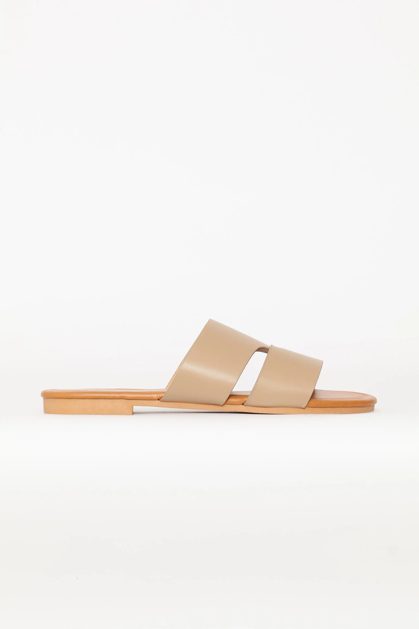 Single Band Sandal With Stitch Detail - Taupe - Image 4