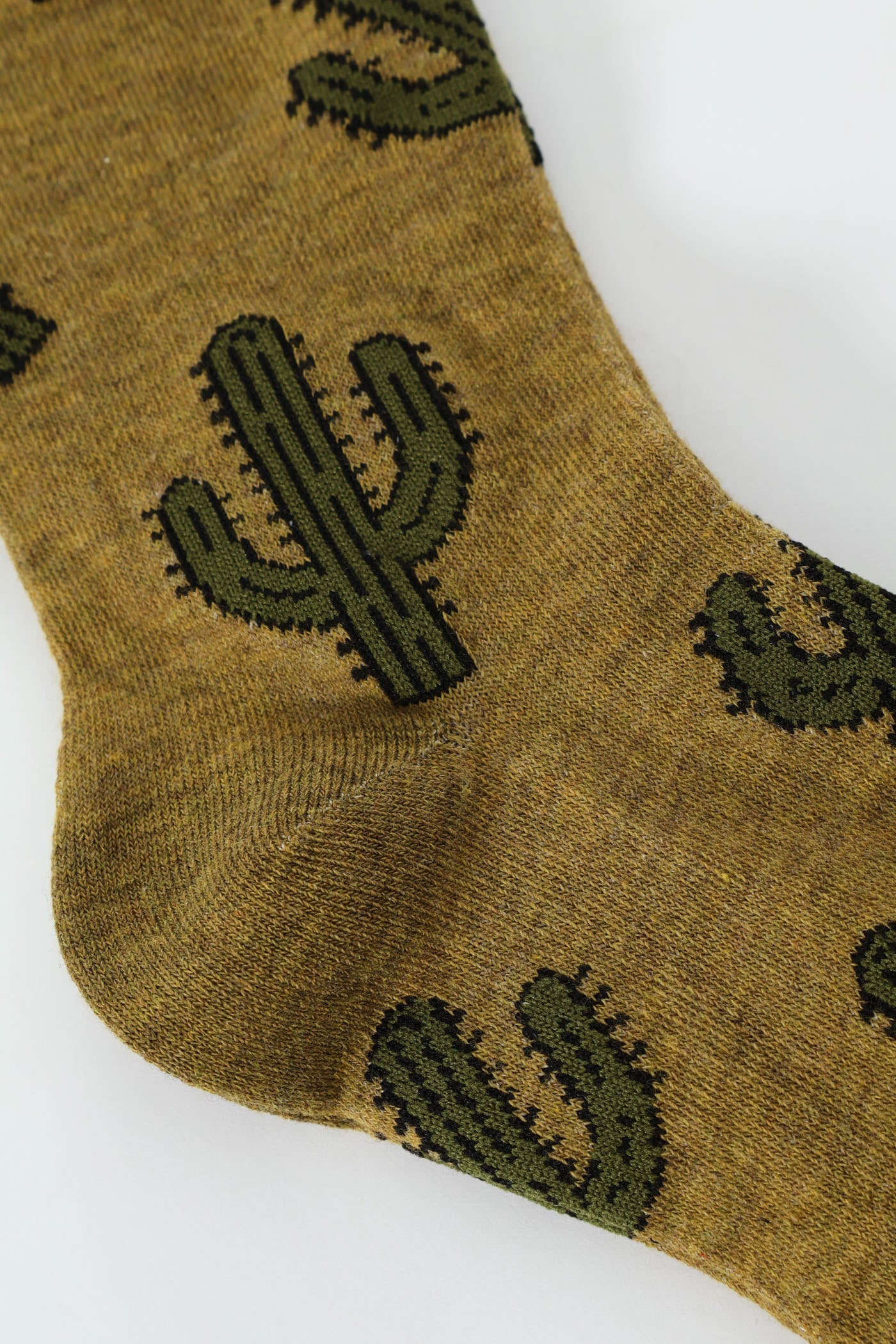 Single Cactus Anklet Socks - Olive - Image 4