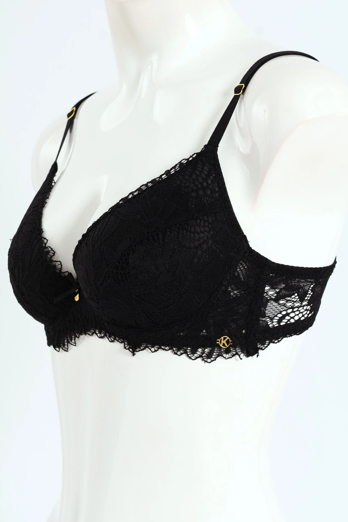 Single Galloon Lace T-Shirt Bra - Black - Image 2