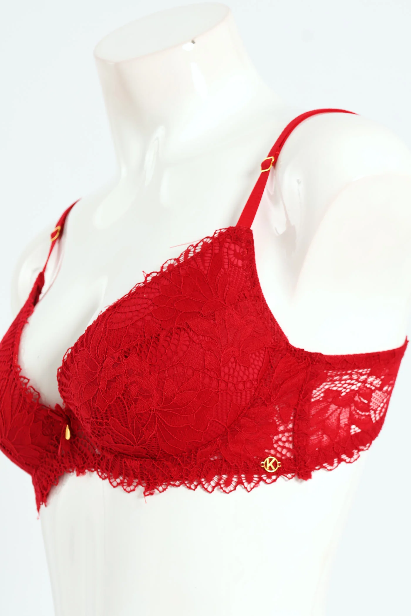 Single Galloon Lace T-Shirt Bra - Red - Image 3