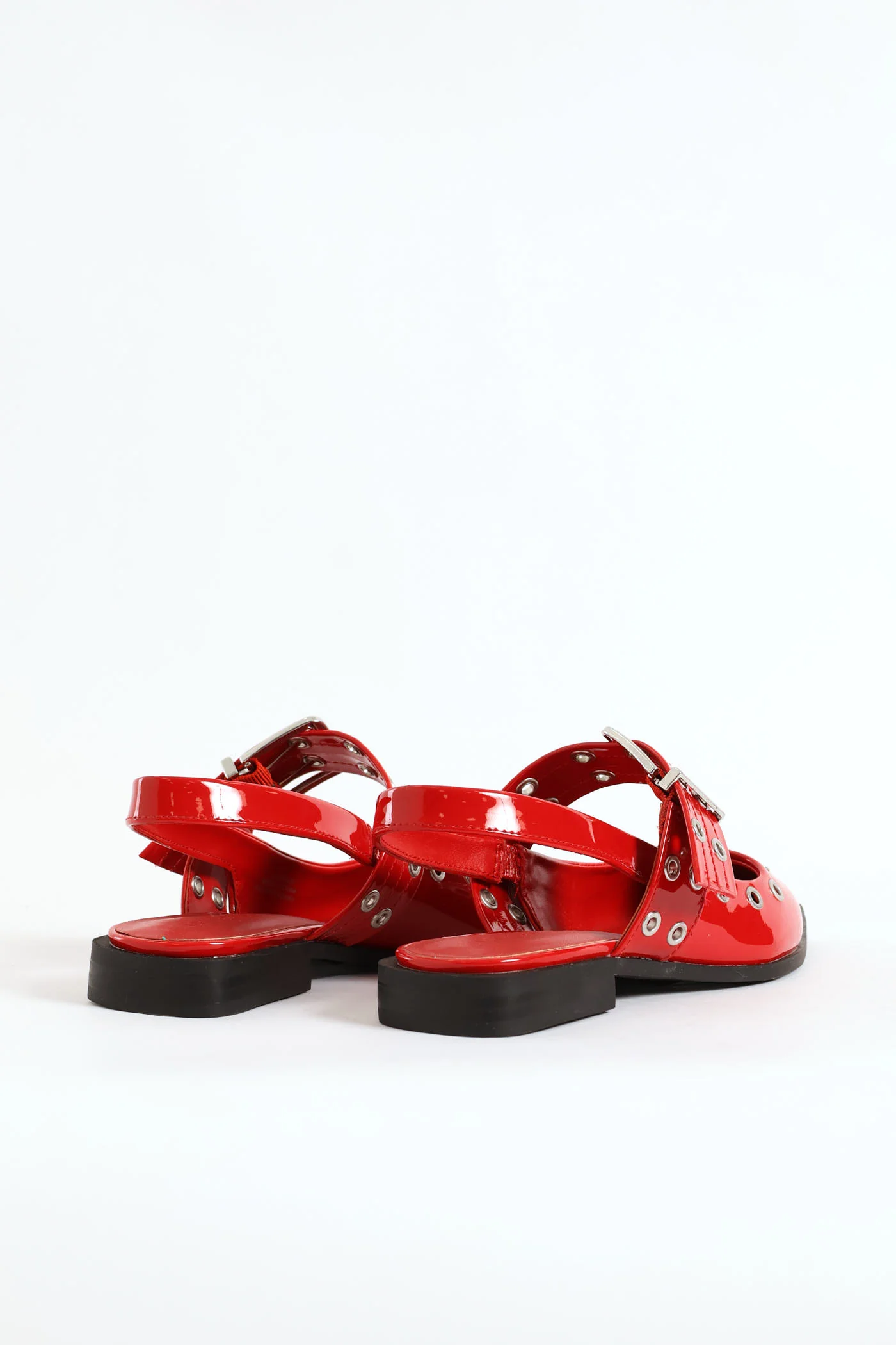 Single Sole Flat Mule - Red - Image 2