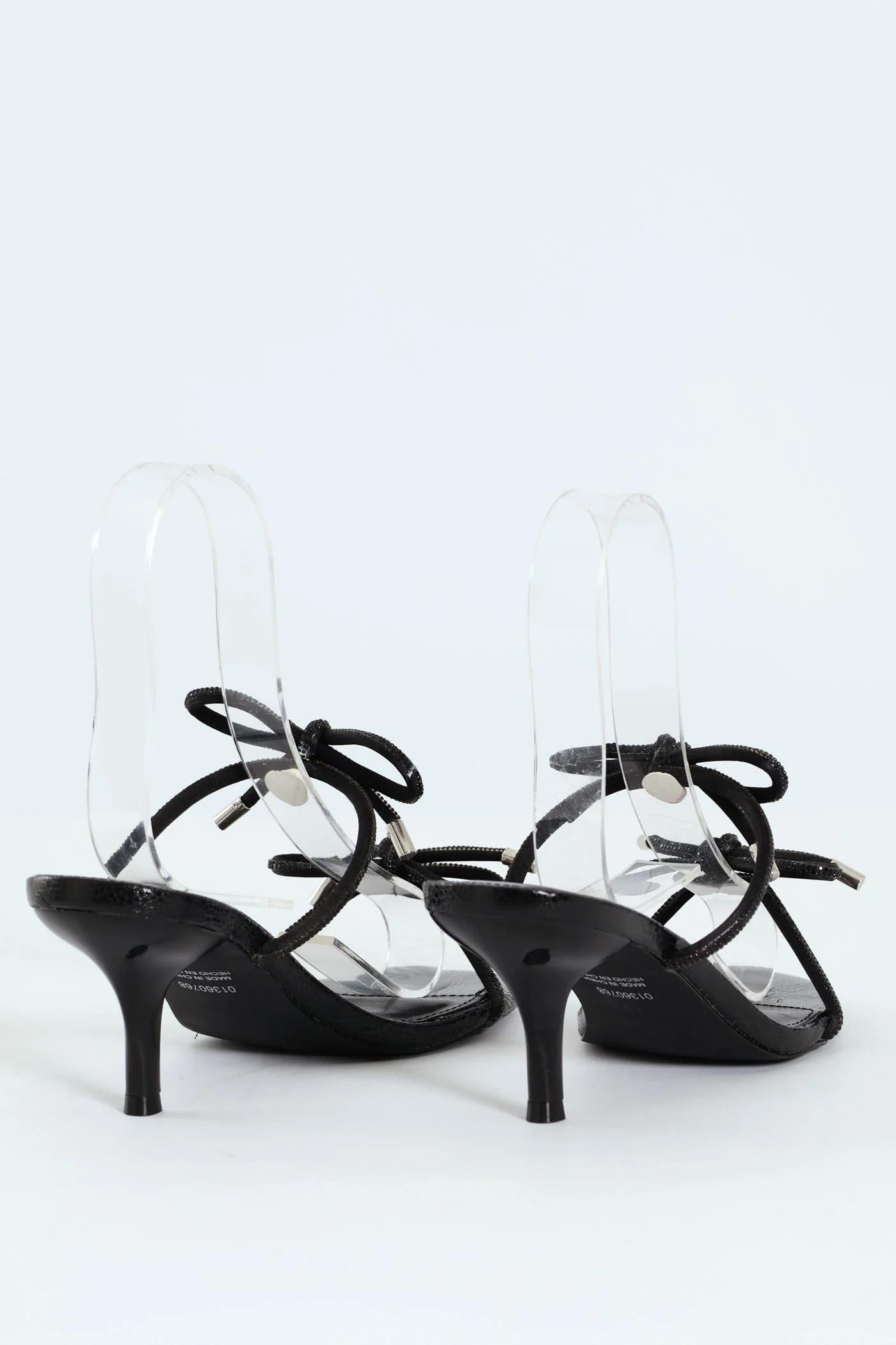 Single Sole Low Style Open Toe Heel - Black - Image 4