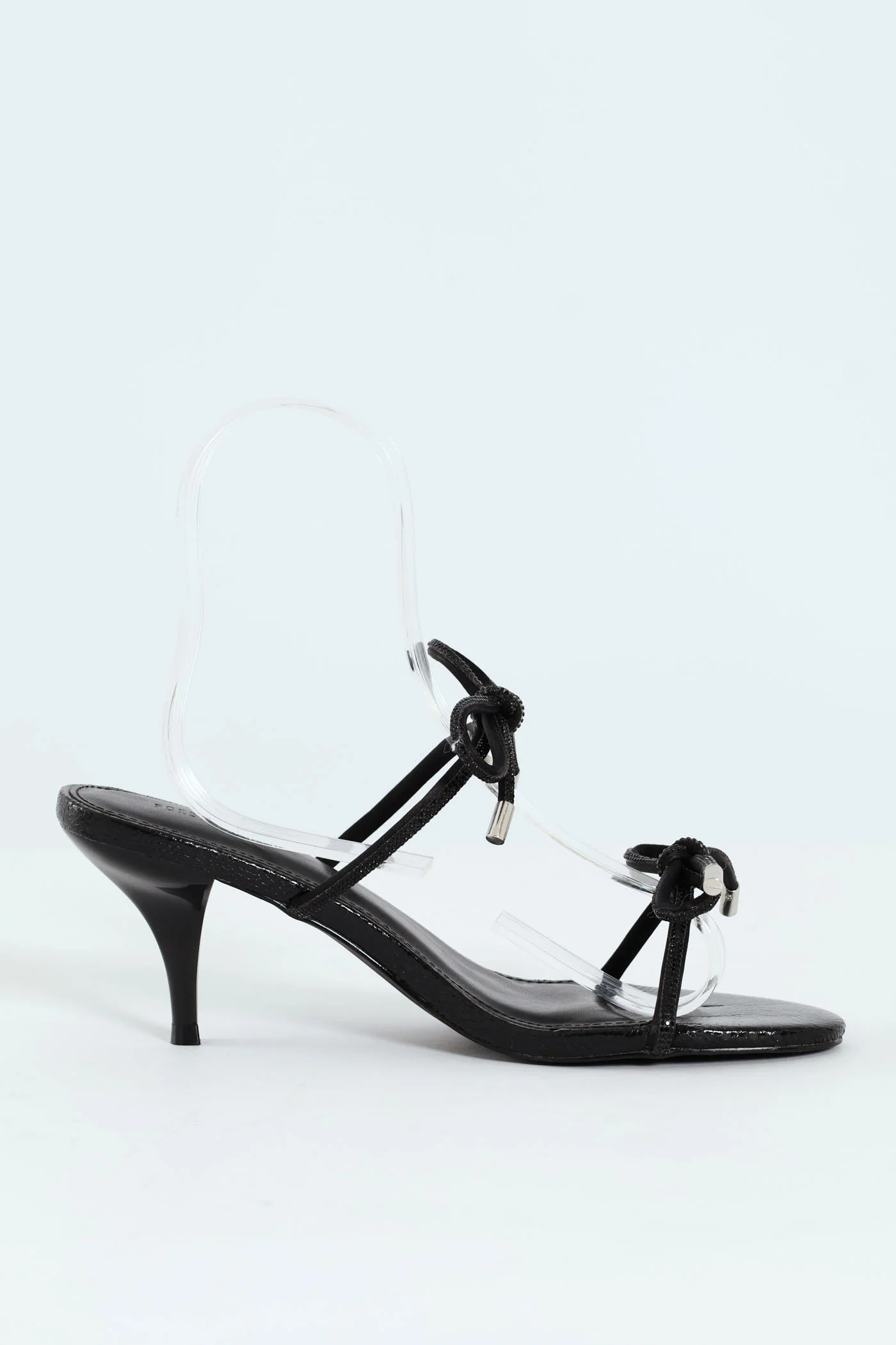 Single Sole Low Style Open Toe Heel - Black - Image 5