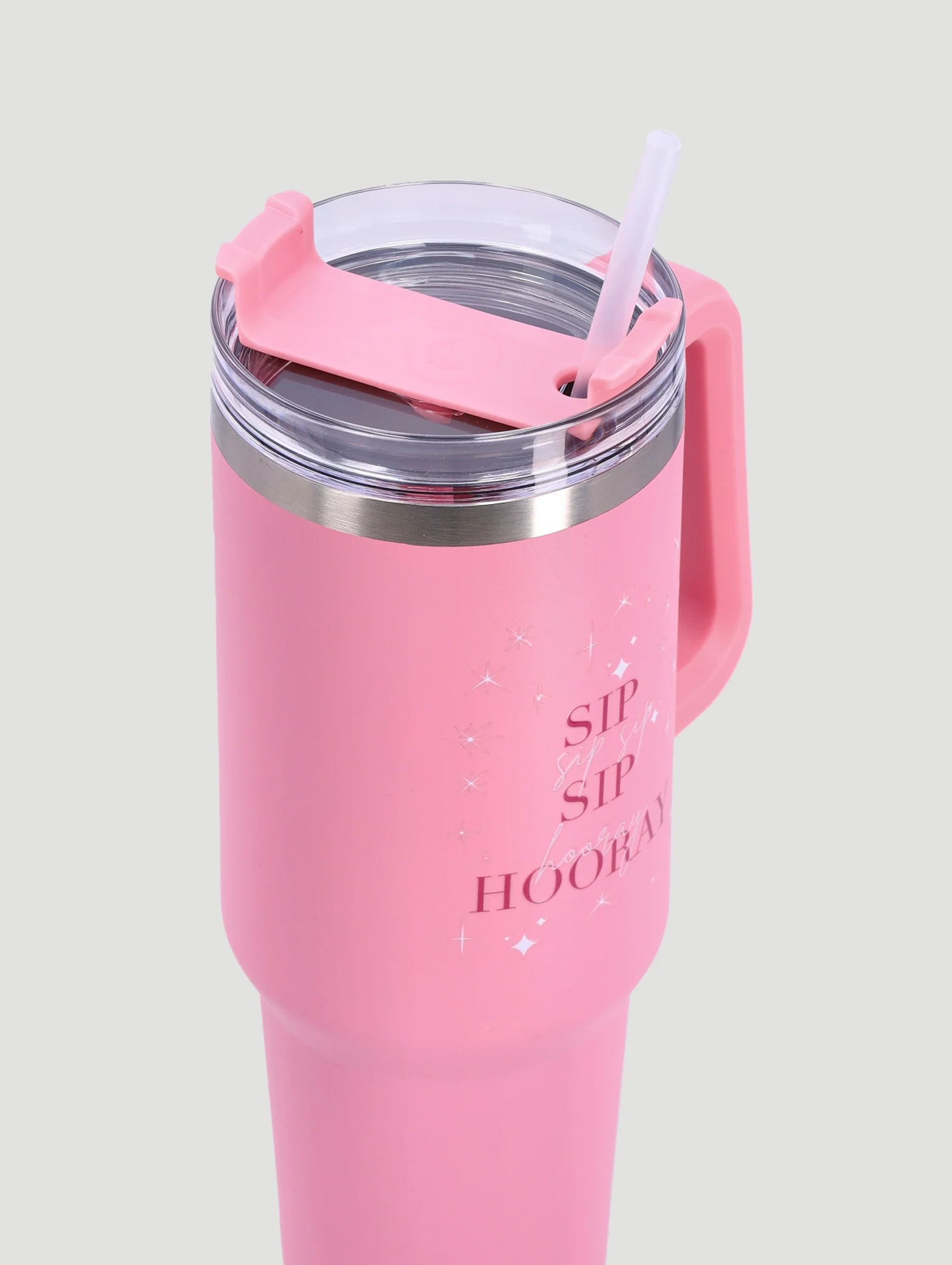 Sip Sip Hooray Large Steel Tumbler with Handle and Straw - 1.2L - Image 2