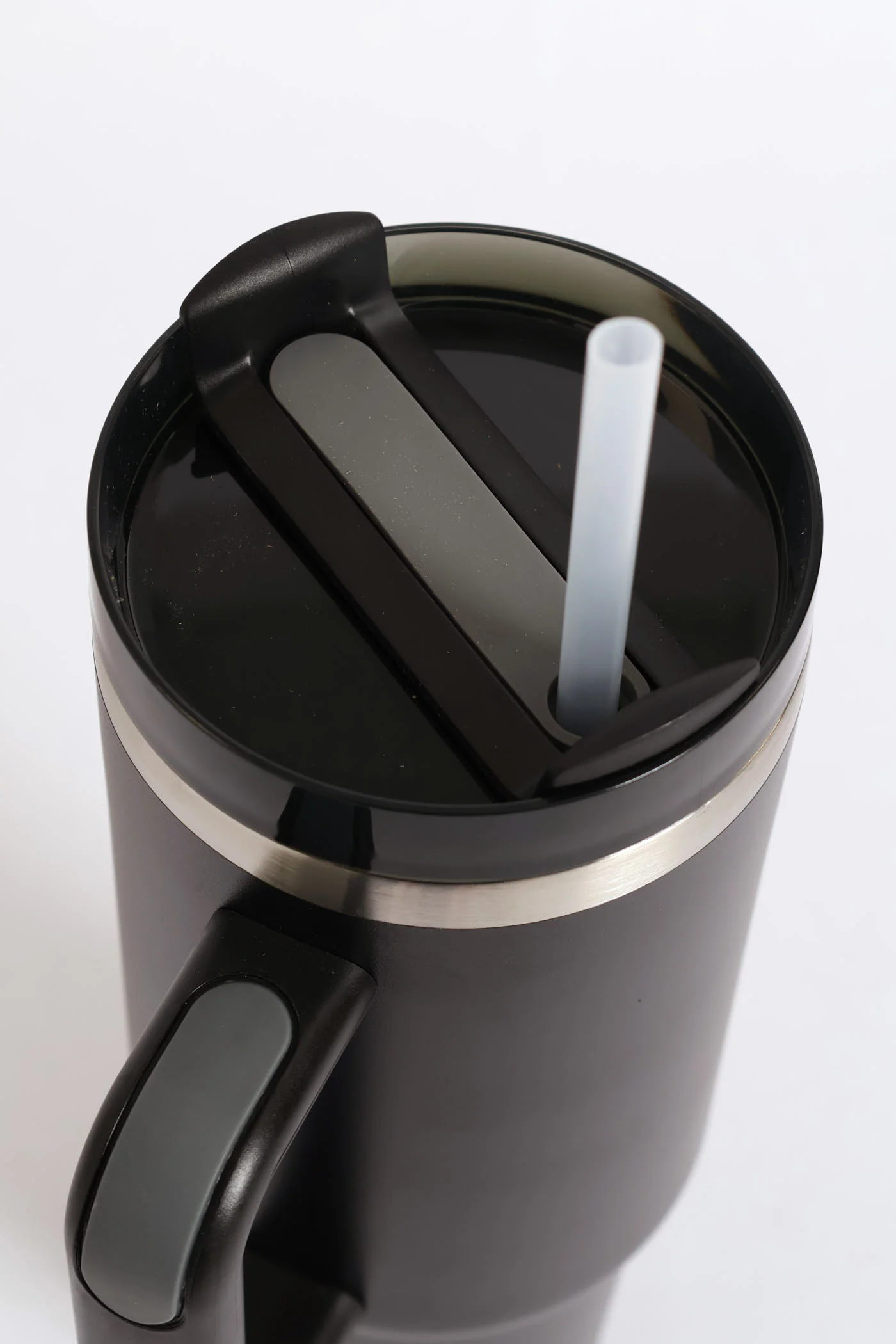 Plain Large Metal 1200ml Travel Flask - Black - Image 2