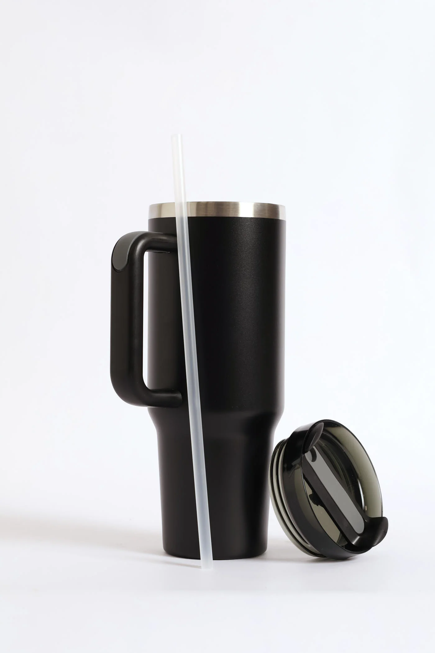 Plain Large Metal 1200ml Travel Flask - Black - Image 4