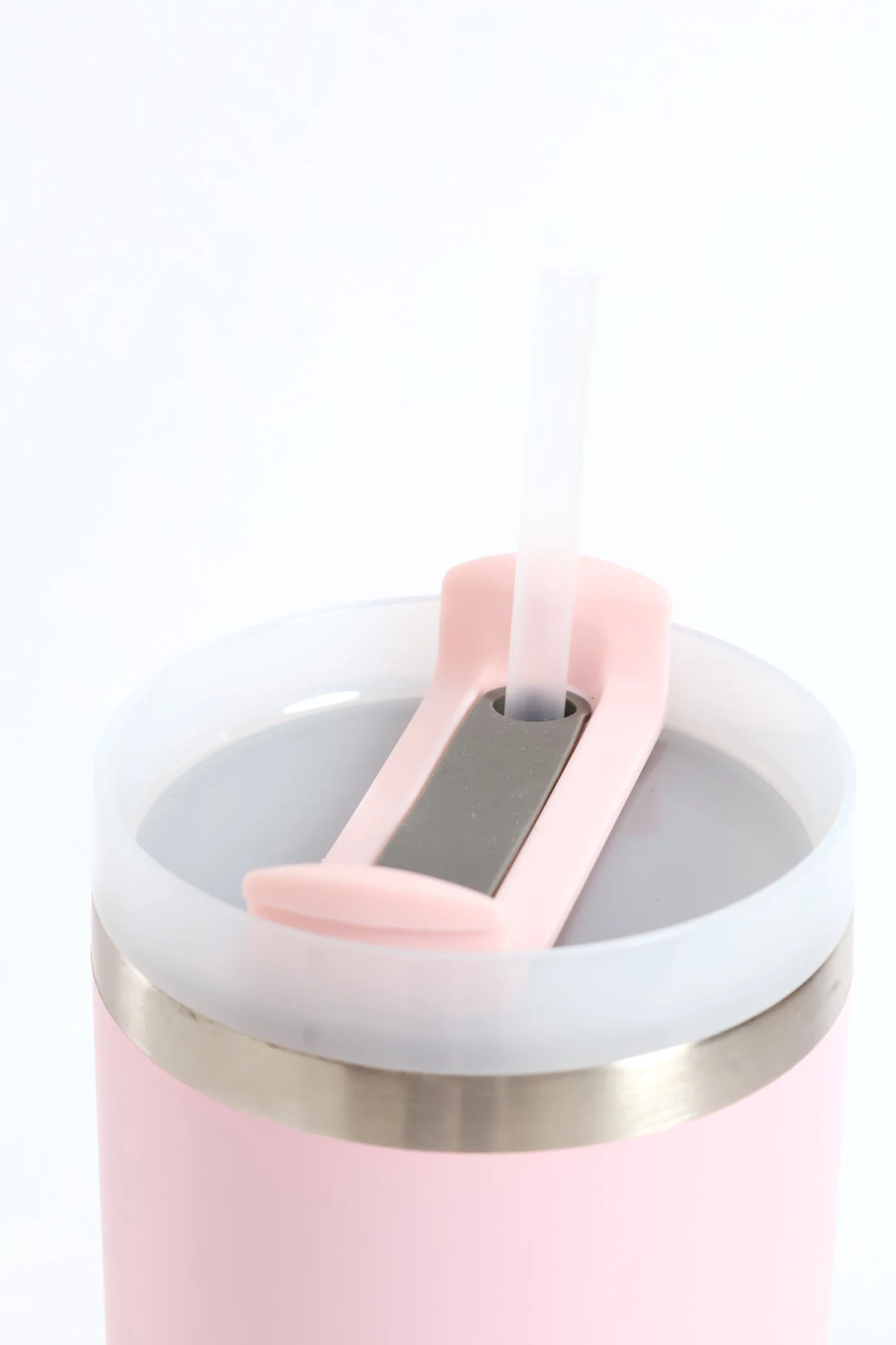 Plain Large Metal 1200ml Travel Flask - Light Pink - Image 2