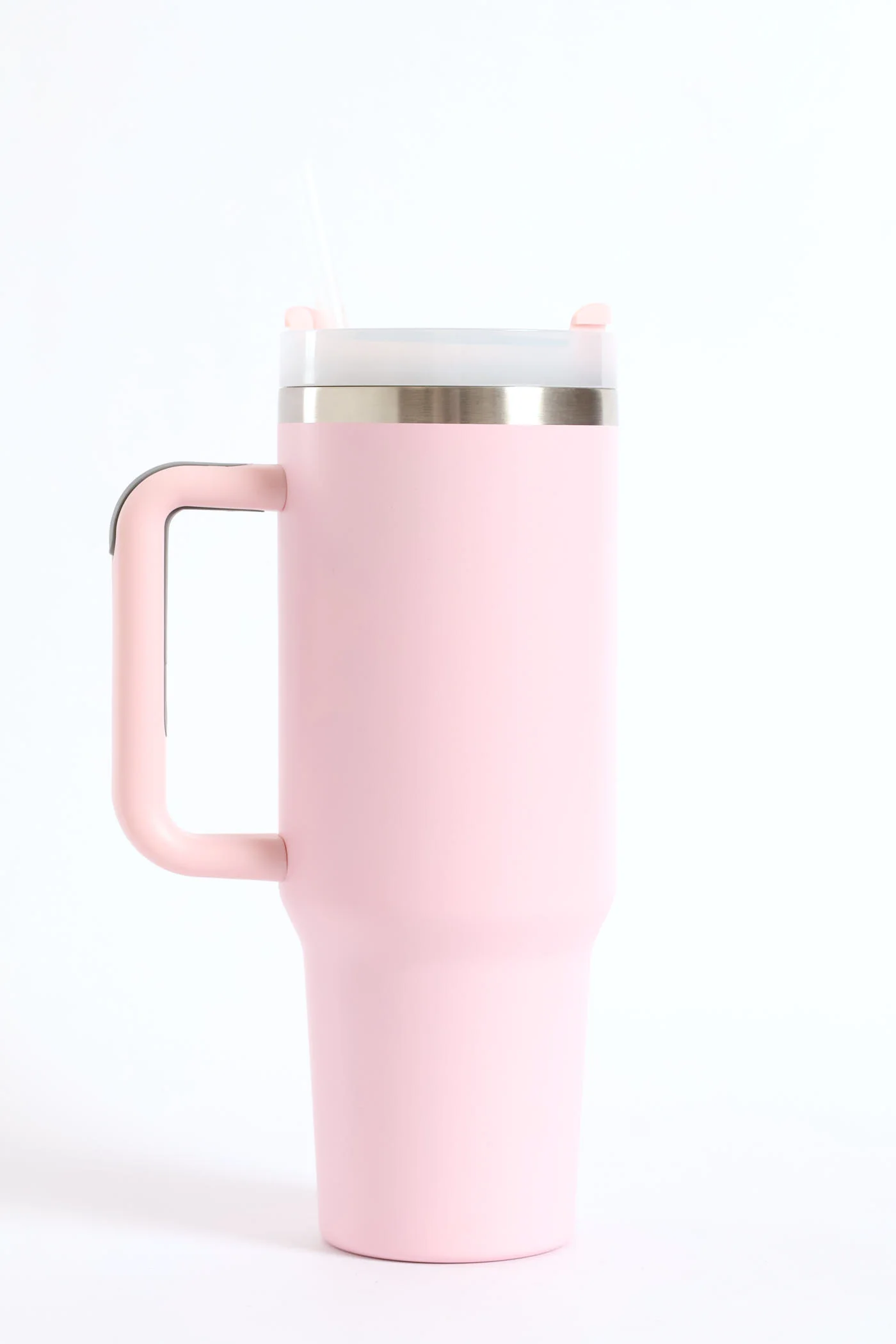 Plain Large Metal 1200ml Travel Flask - Light Pink - Image 3