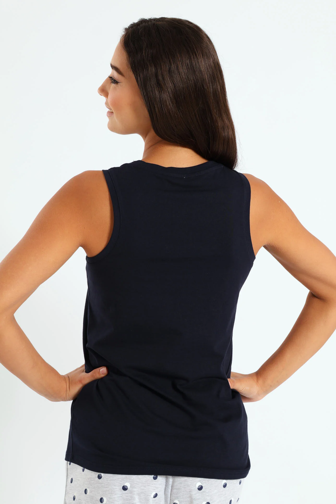 Sketch Hearts Knit Tank - Navy - Image 3