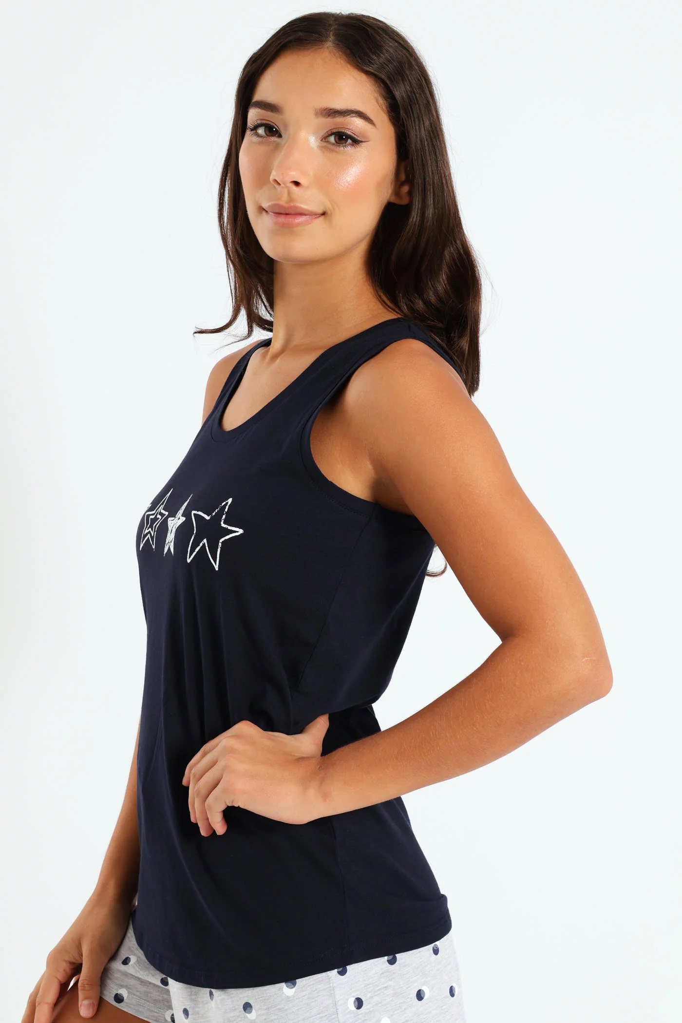 Sketch Hearts Knit Tank - Navy - Image 4