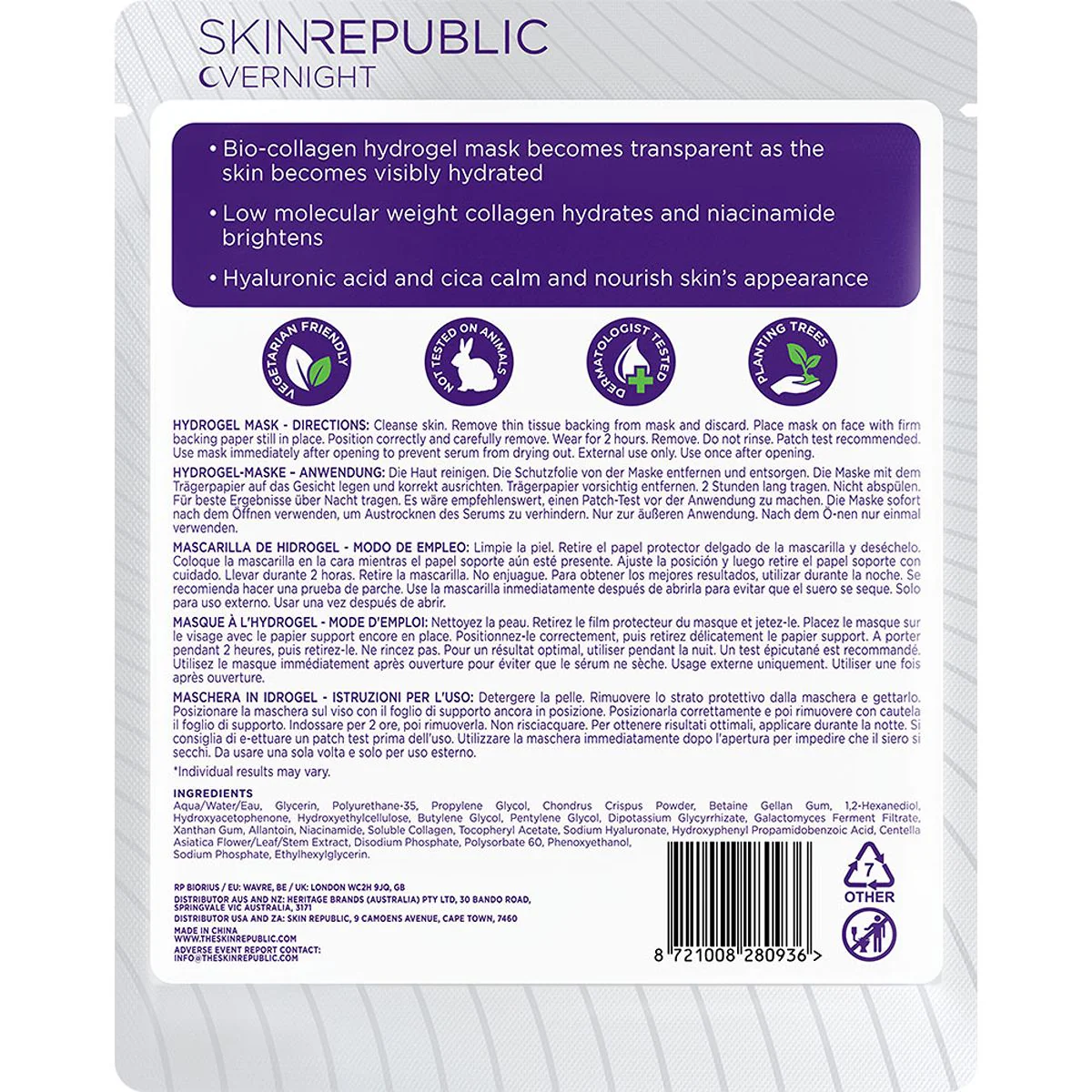 Skin Republic Bio-Collagen Hydrogel Mask - Image 2
