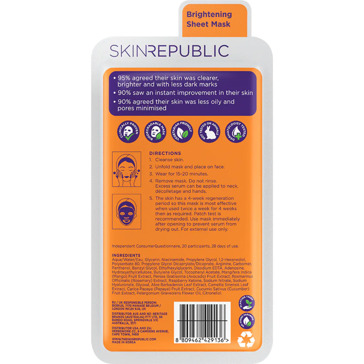 Skin Republic Niacinamide 2% Face Mask Sheet - Image 2