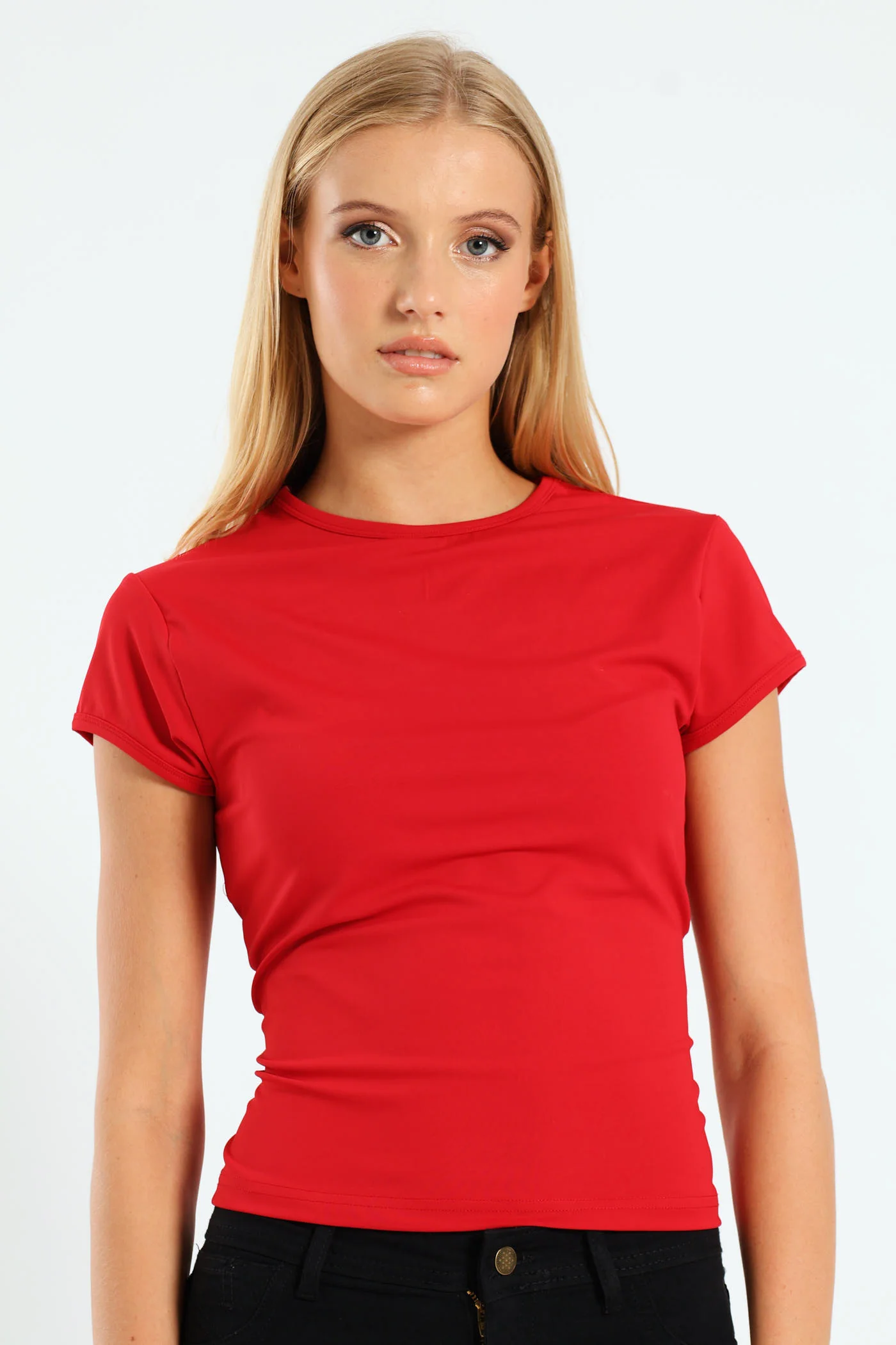 Skin Tight Basic Tee - Red - Image 2