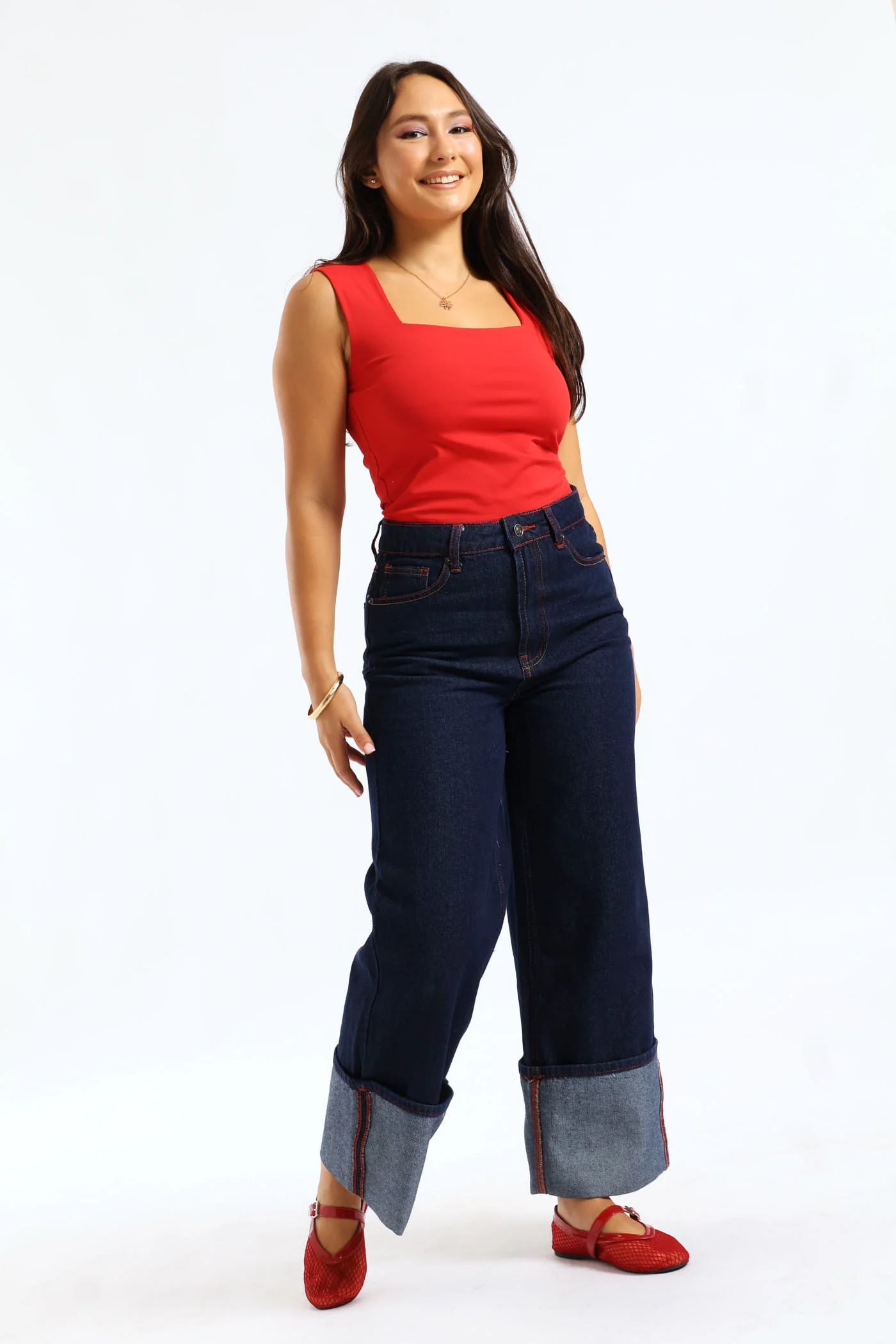 Skin Tight Square Neck Tank - Red - Image 5
