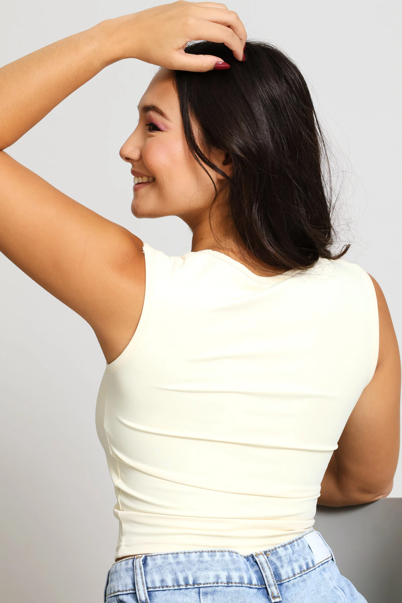 Skin Tight Square Neck Tank - Yellow - Image 3