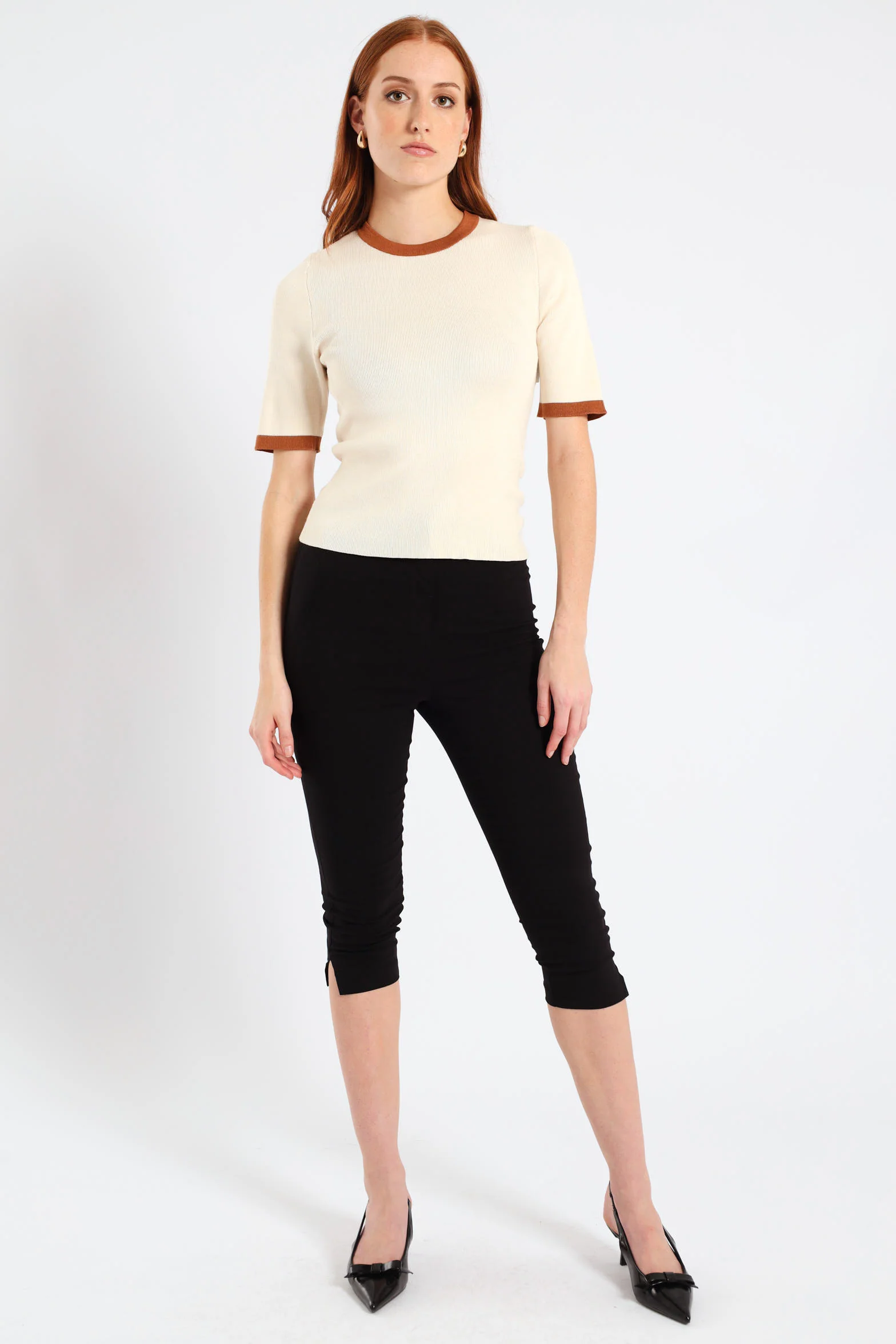 Skinny Capri Pants - Black - Image 3