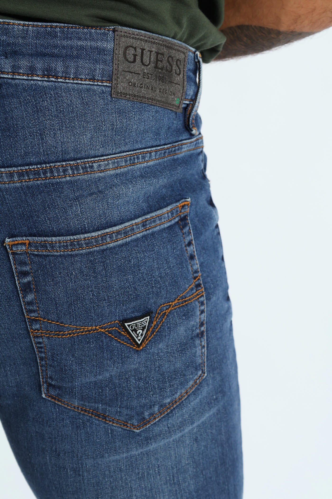 Skinny Leg Denim Jean - Mid Blue - Image 2