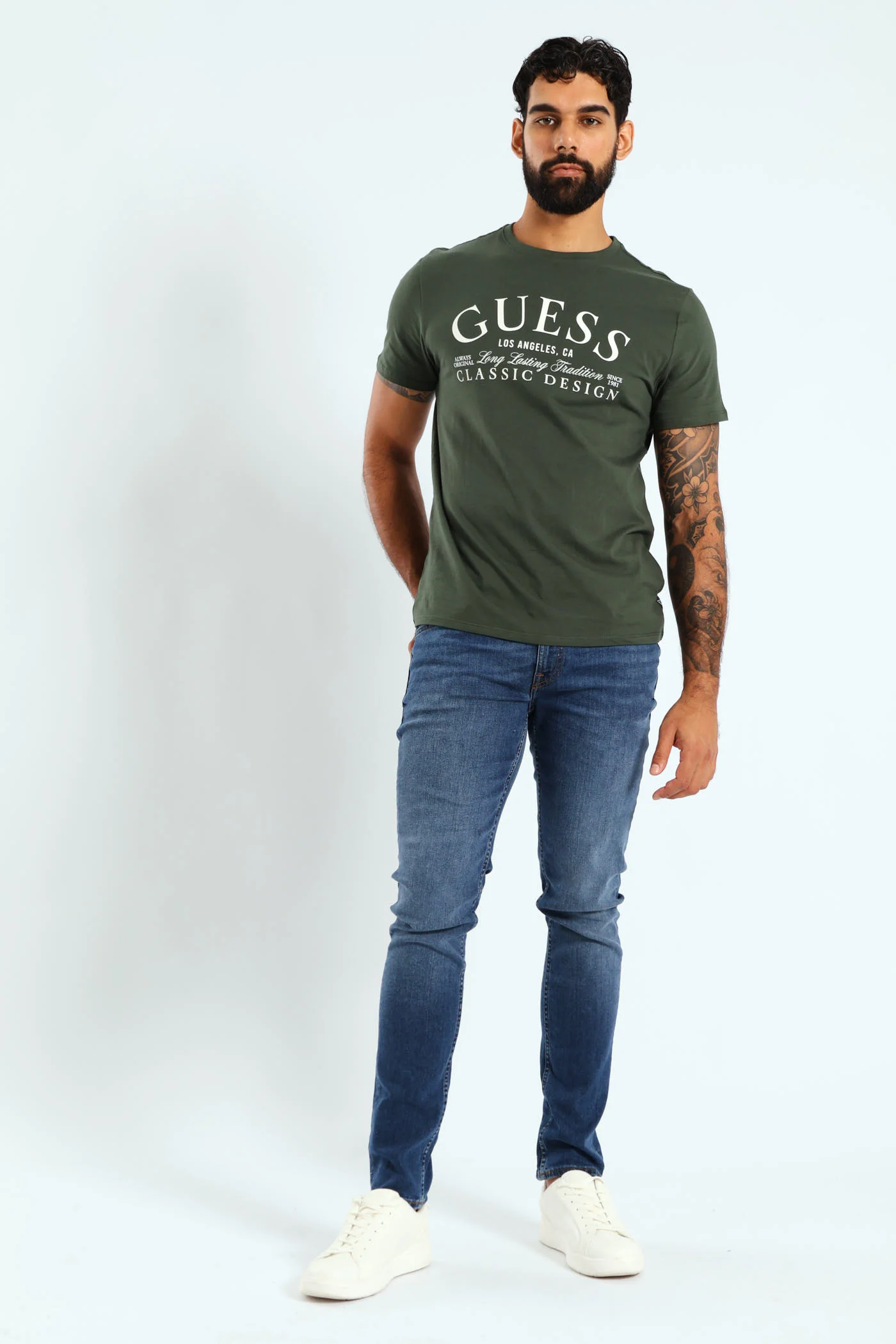 Skinny Leg Denim Jean - Mid Blue - Image 6