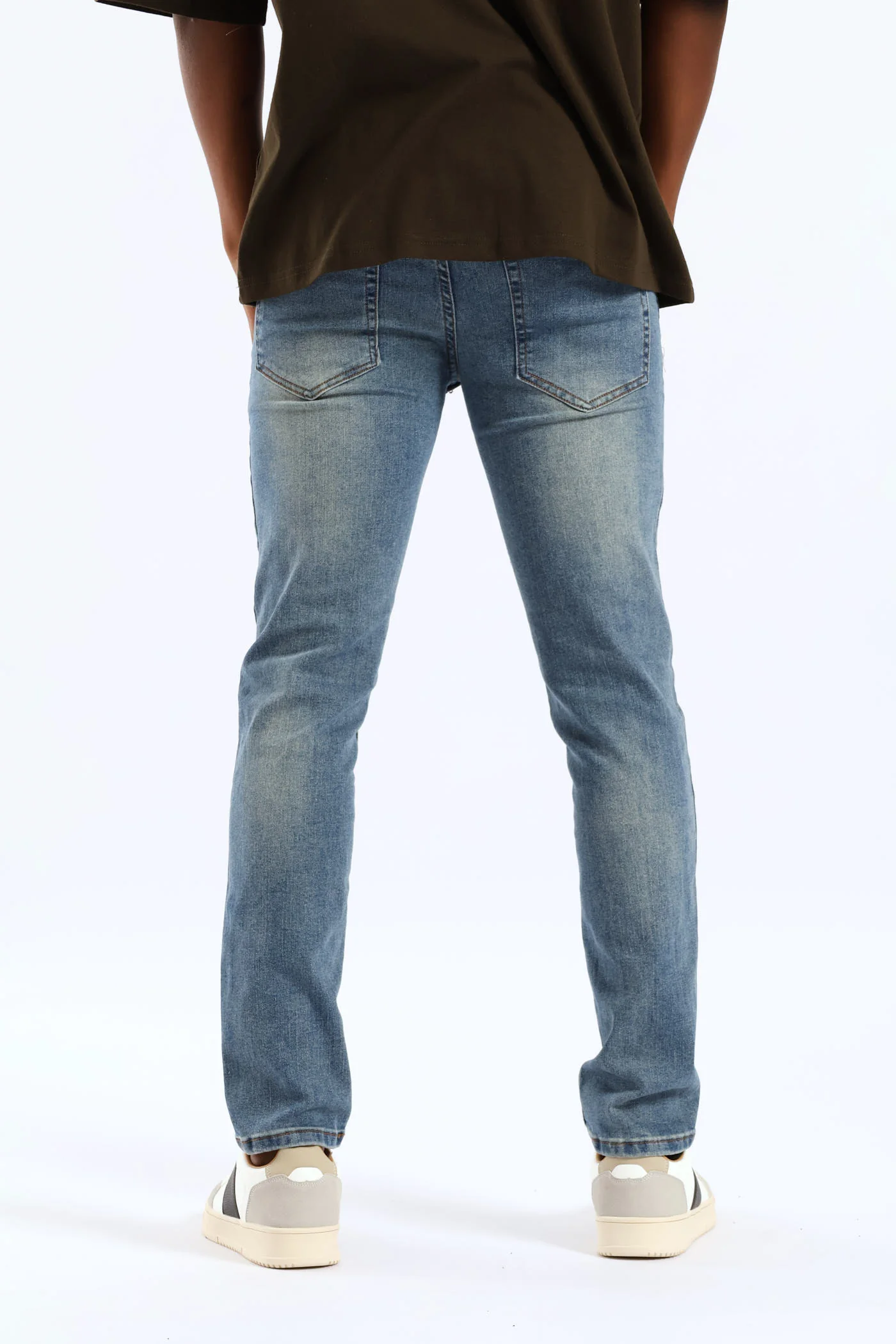 Skinny Rip & Repair Denim - Dark Blue - Image 3
