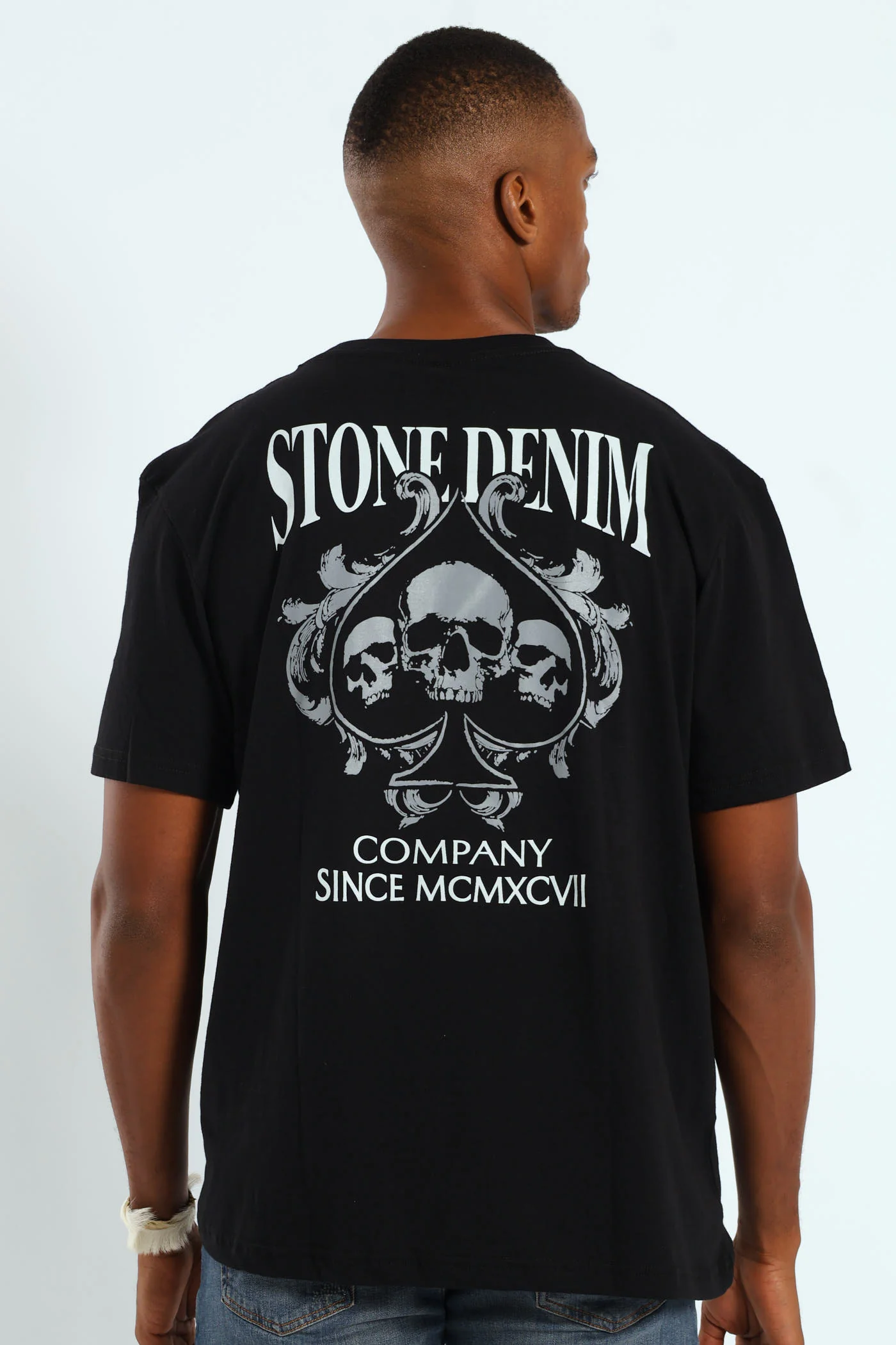 Skull Ace Trio Front & Back Tee - Black - Image 2