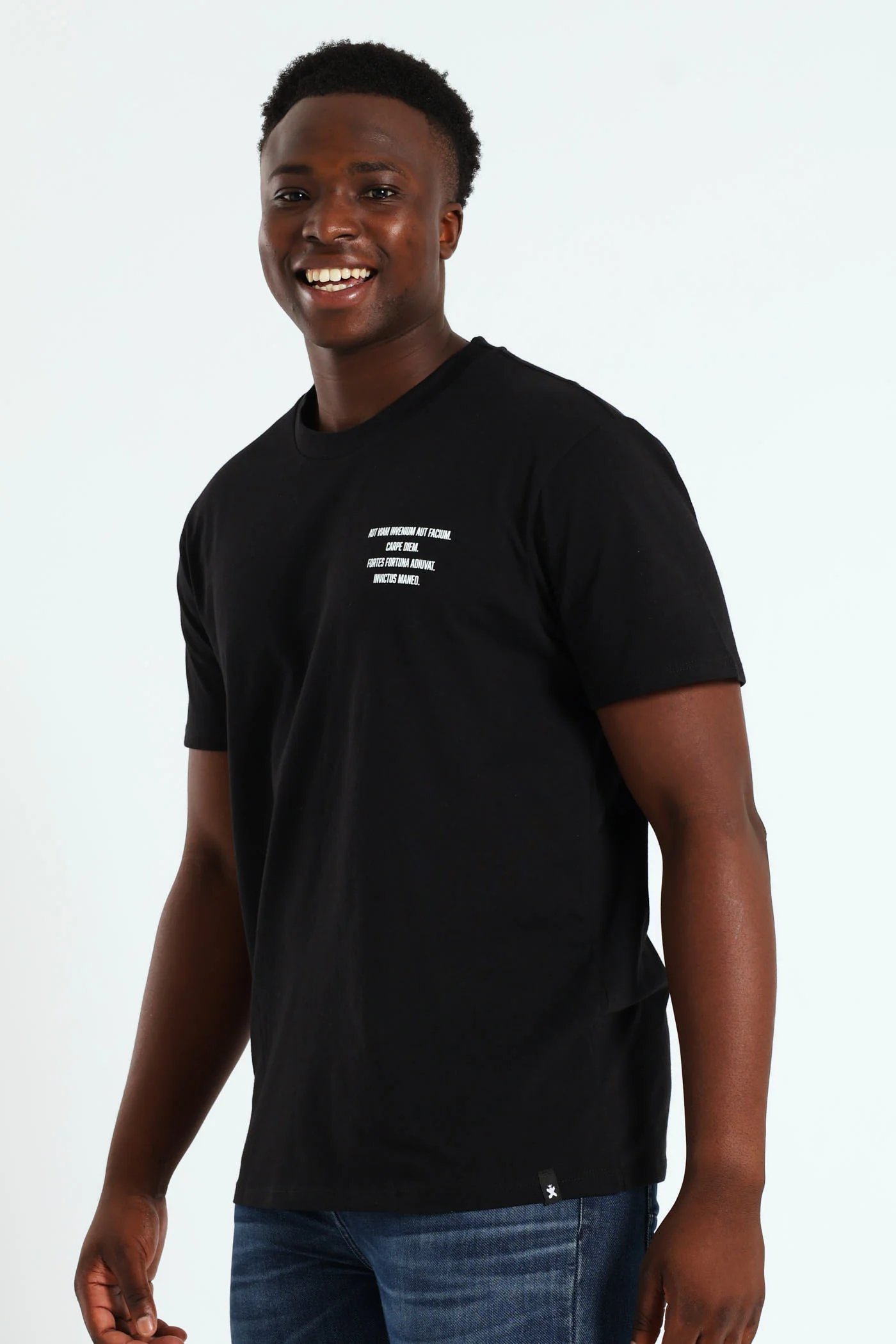 Skull Print Front & Back Tee - Black - Image 2