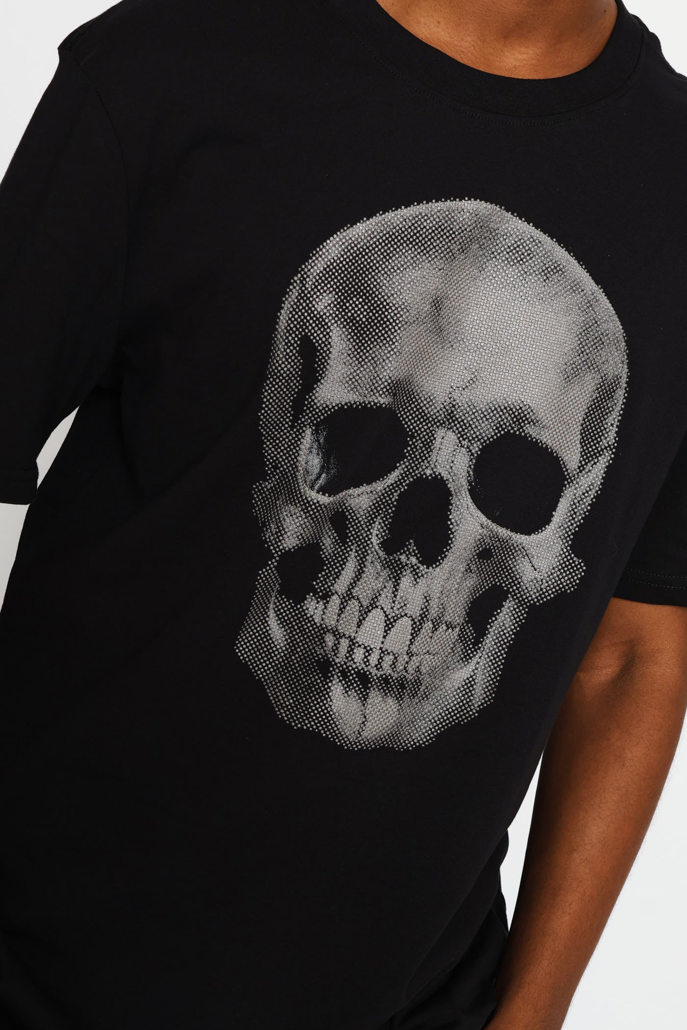 Skull Print Tee - Black - Image 2