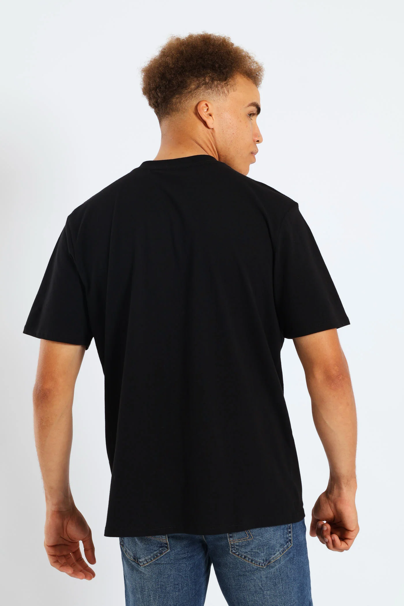 Skull Printed Basic Tee - Black - Image 4