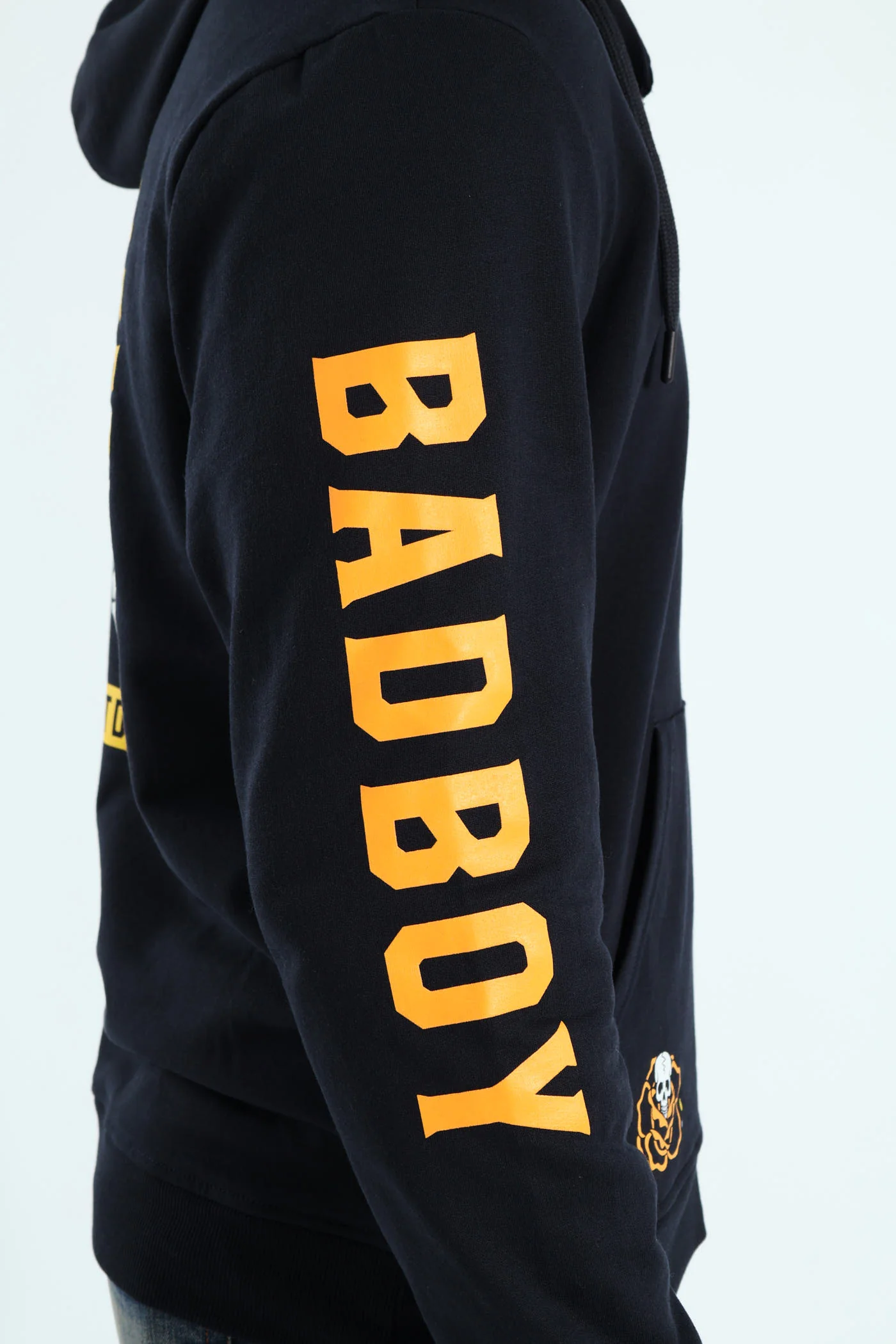 Skull Rose Zip Hoody - Navy - Image 8