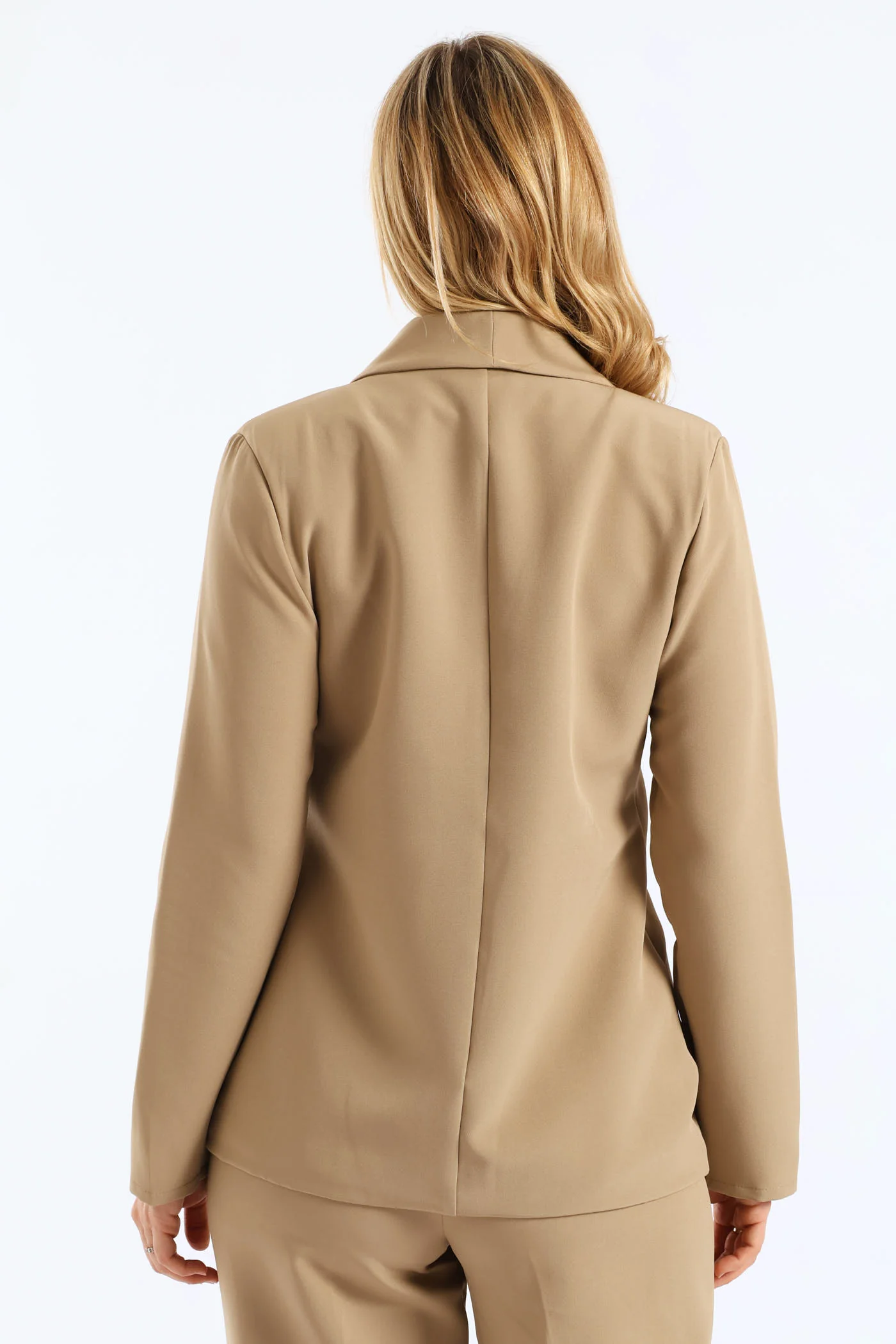 Slanted Pocket Blazer - Taupe - Image 4