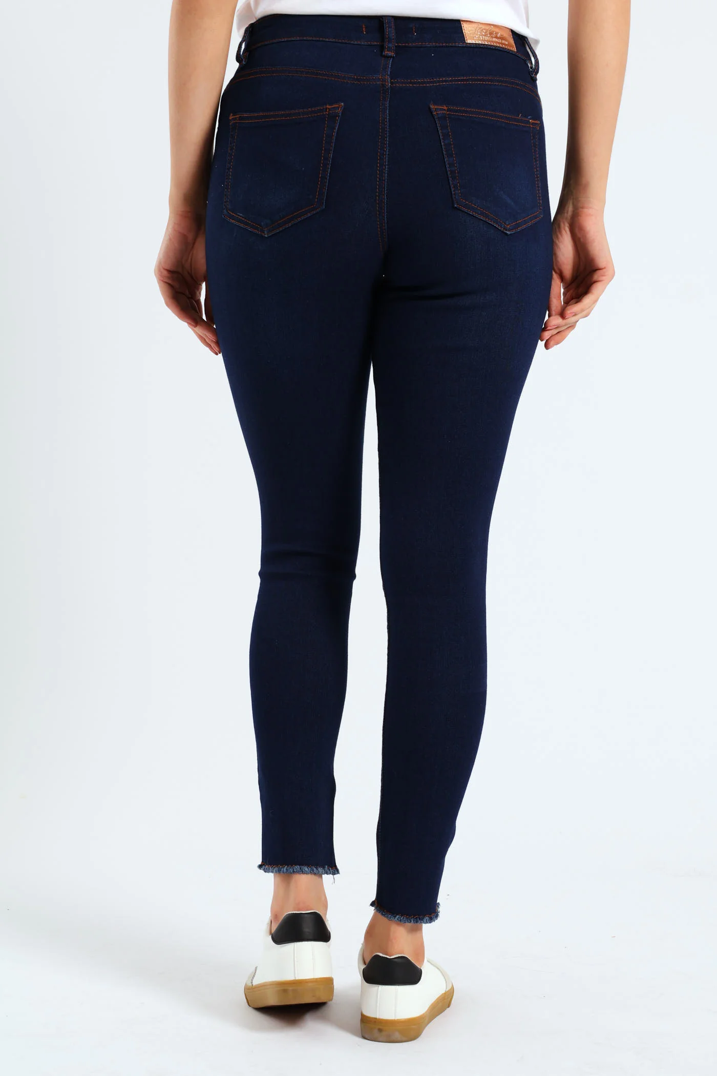 Slash Knee Anklegrazer Skinny Jean - Dark Wash - Image 3