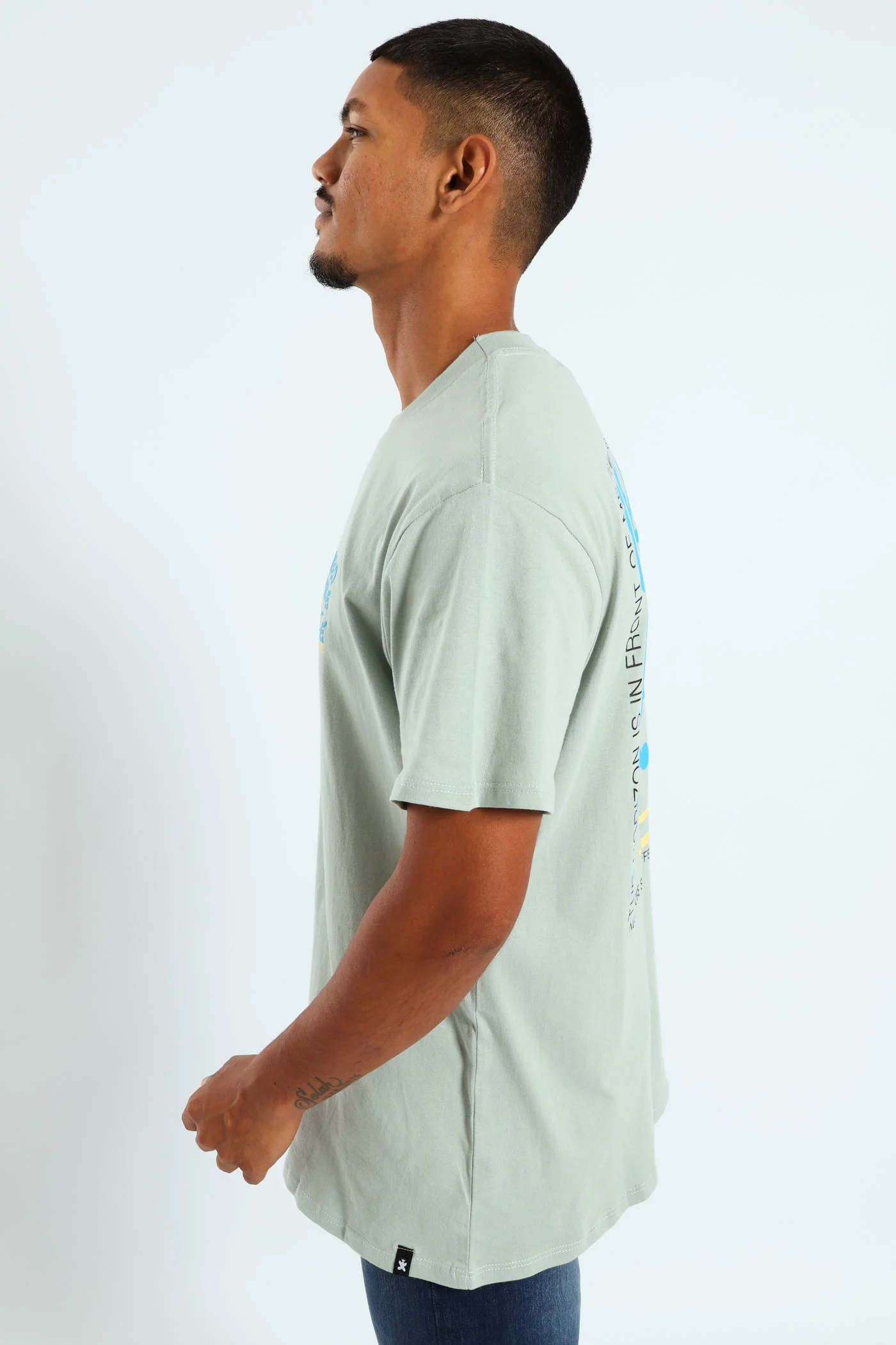 Slate Slogan Printed Tee - Slate - Image 3