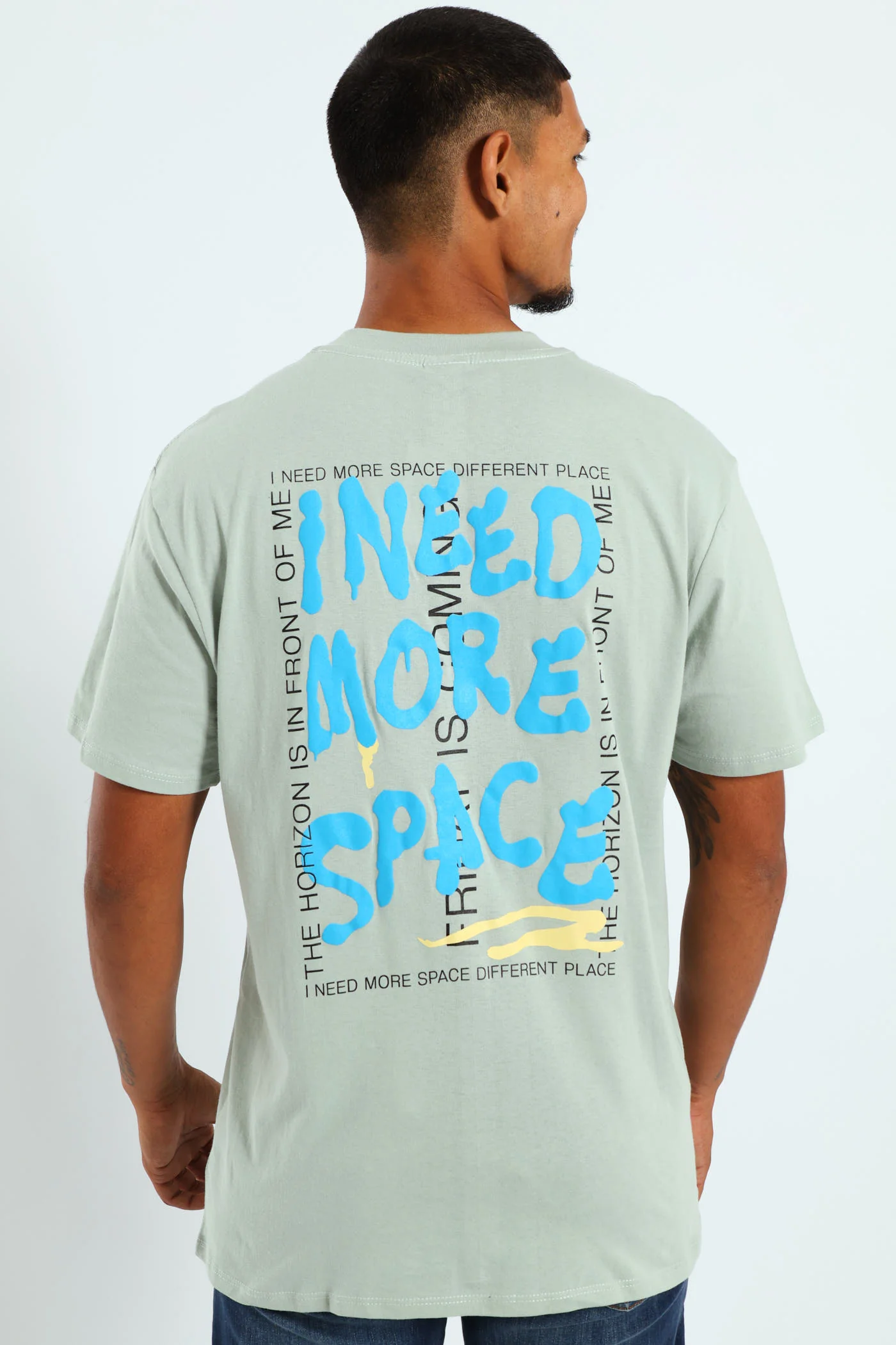 Slate Slogan Printed Tee - Slate - Image 4