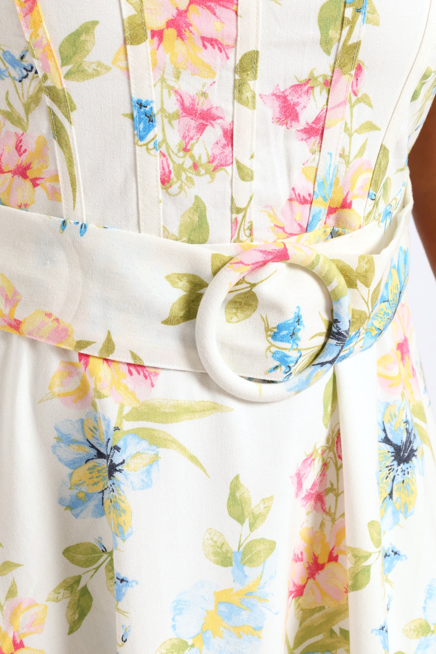 Sleeveless Corset Bodice Linen Midiaxi Dress - Multi - Image 4