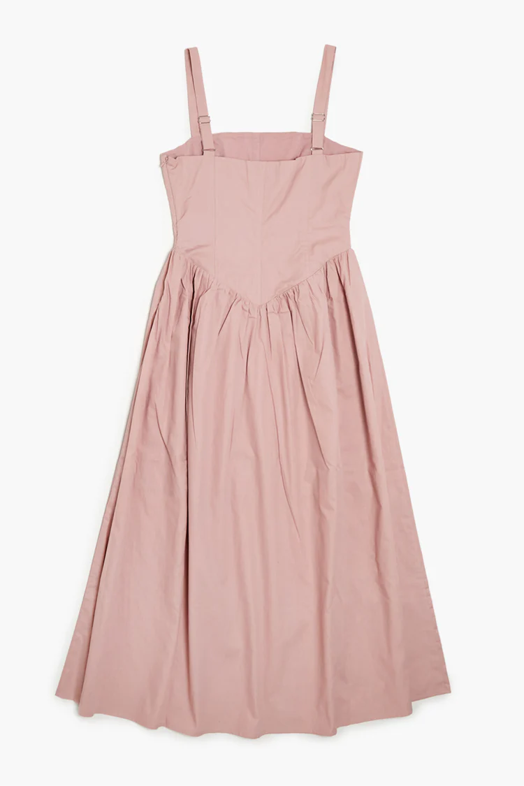 Sleeveless Drop Waist Midi Dress - Mauve - Image 2