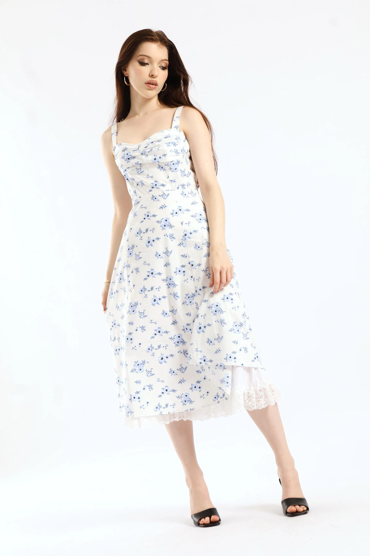Sleeveless Fit & Flare Maxi Dress - Ivory - Image 3