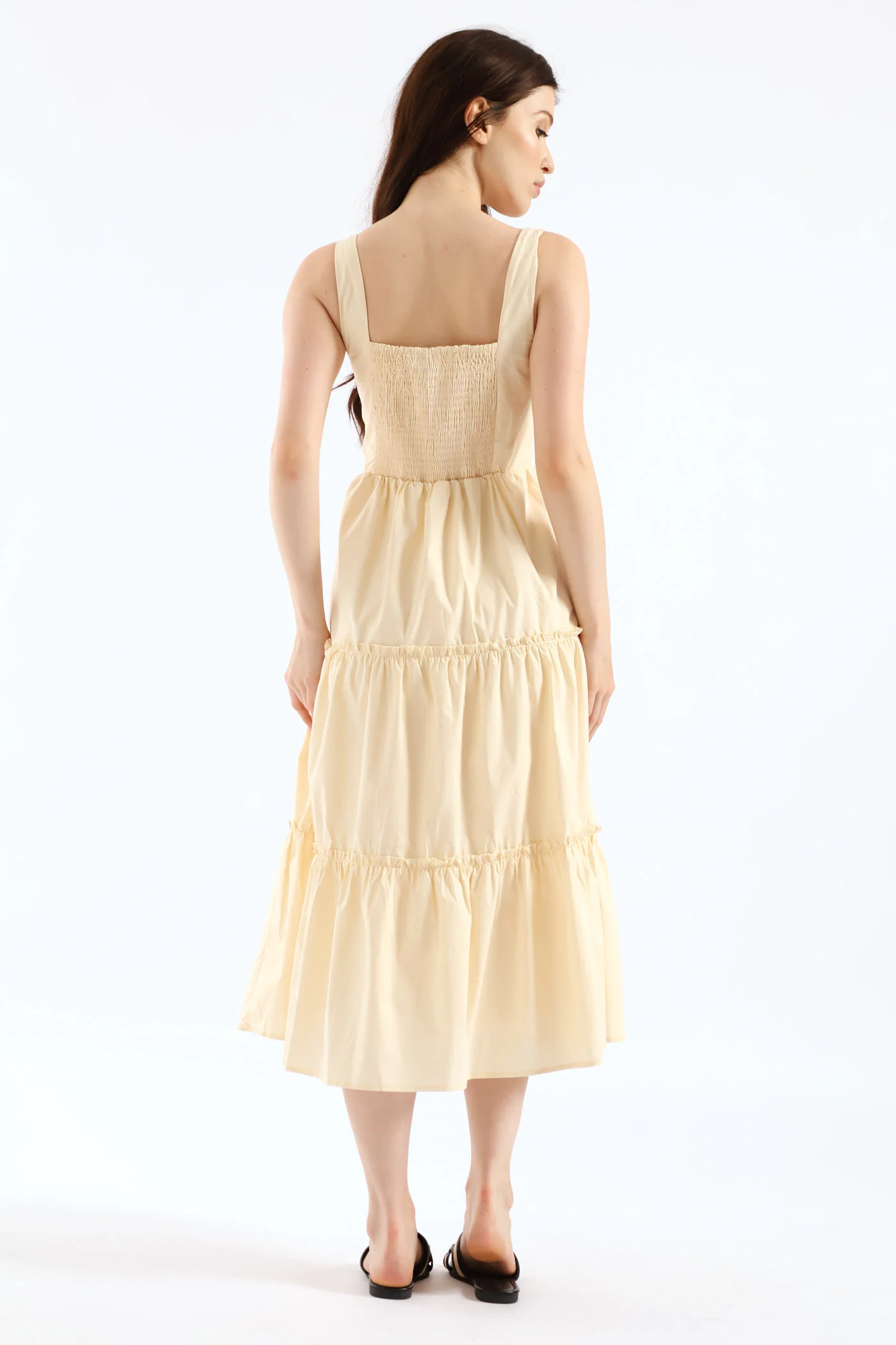 Sleeveless Fit & Flare Midi Dress - Sand - Image 3