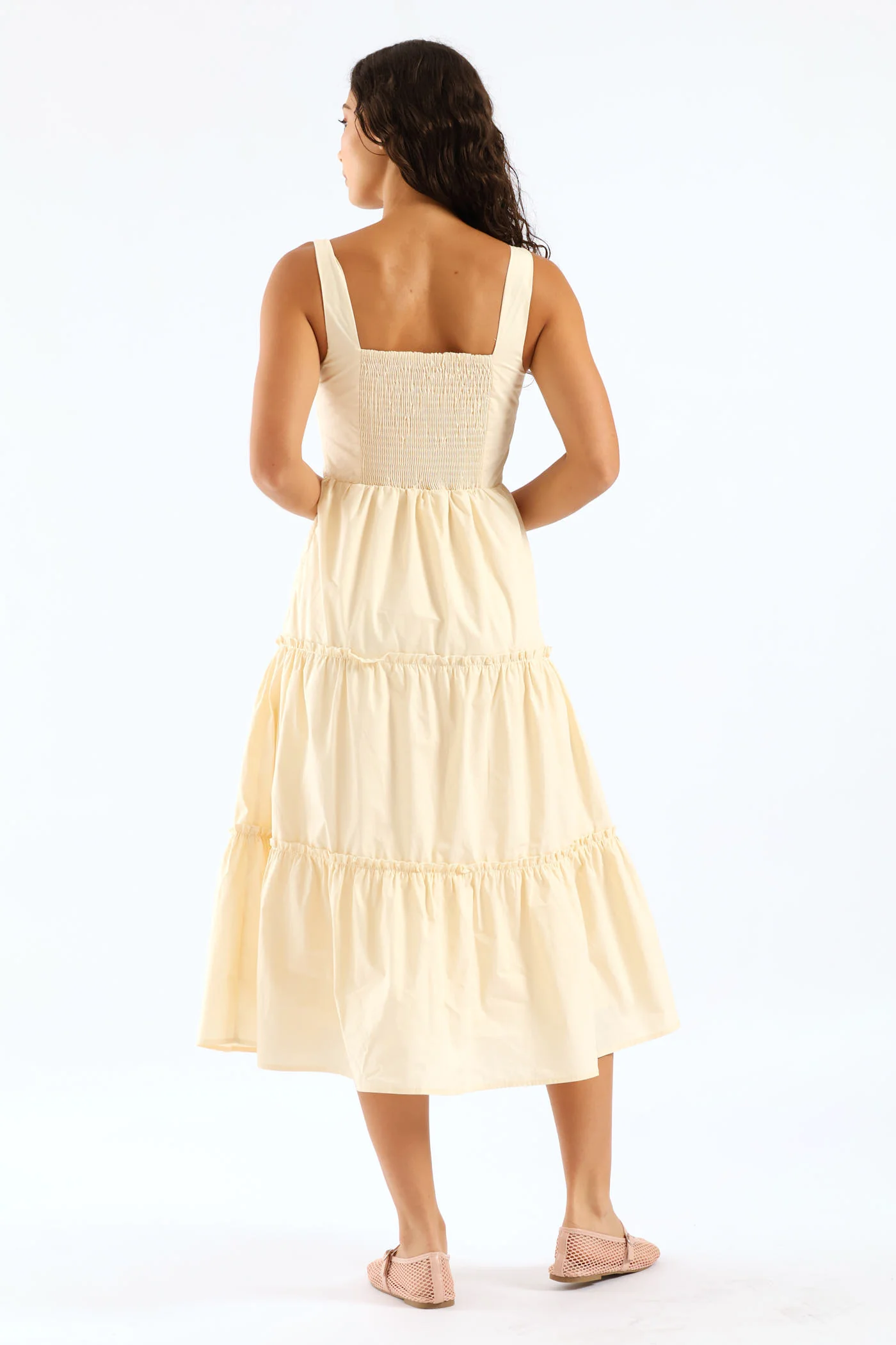 Sleeveless Fit & Flare Midi Dress - Sand - Image 7